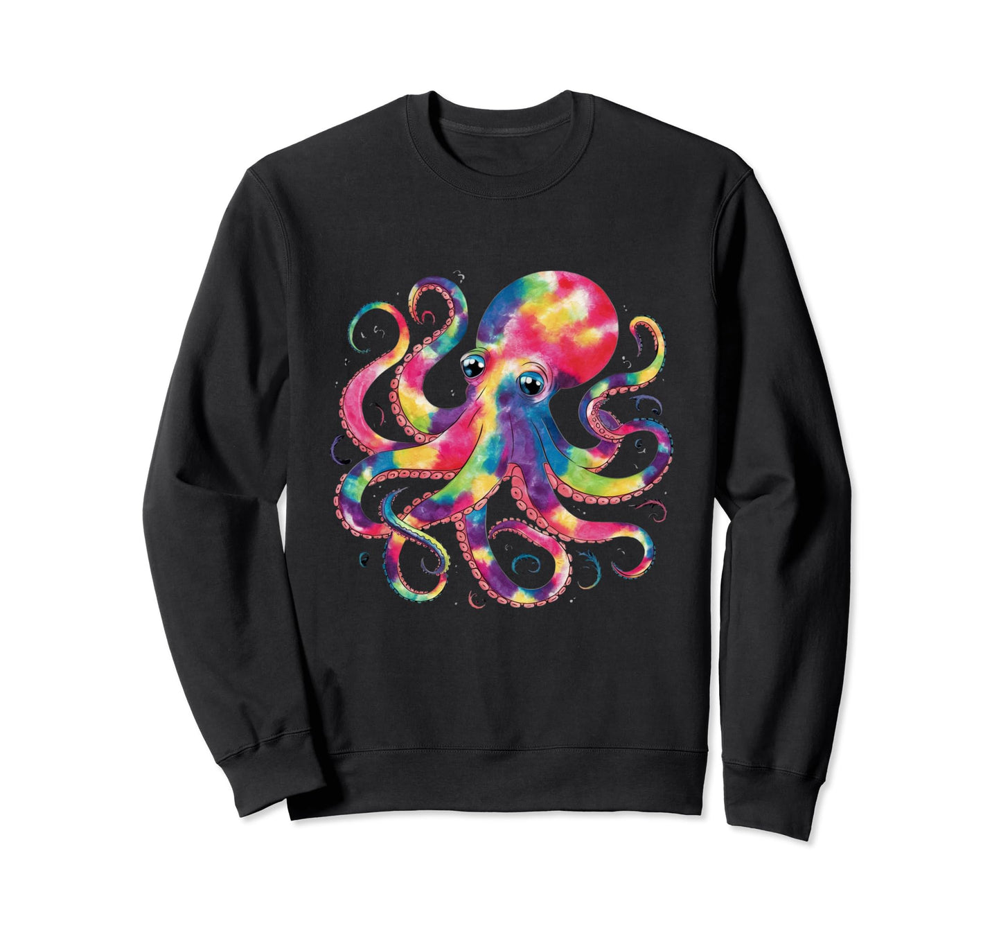 Octopus Tie Dye Rainbow Funny Sweatshirt - Graphic Print for Adults - T-Shirt, Sweatshirt, Hoodie