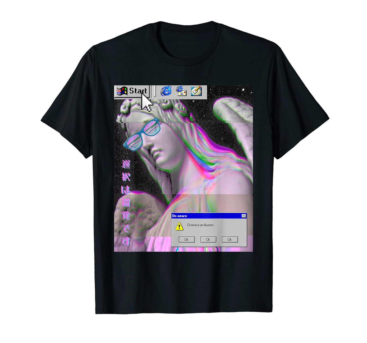 Vaporwave Aesthetic Statue 90S Art T-Shirt - Fun Novelty Design Unisex - T-Shirt, Sweatshirt, Hoodie