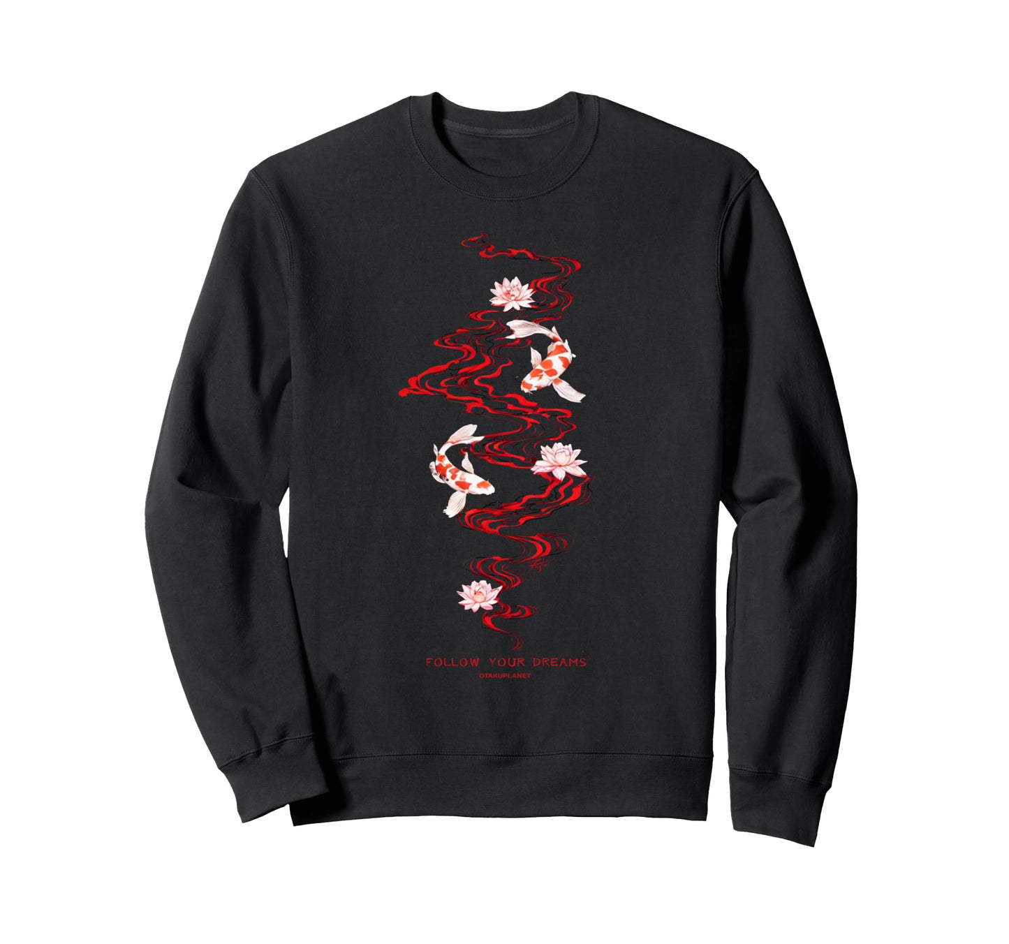 Koi Fish Path Japanese Vibes Sweatshirt - Streetwear Style Unisex - T-Shirt, Sweatshirt, Hoodie