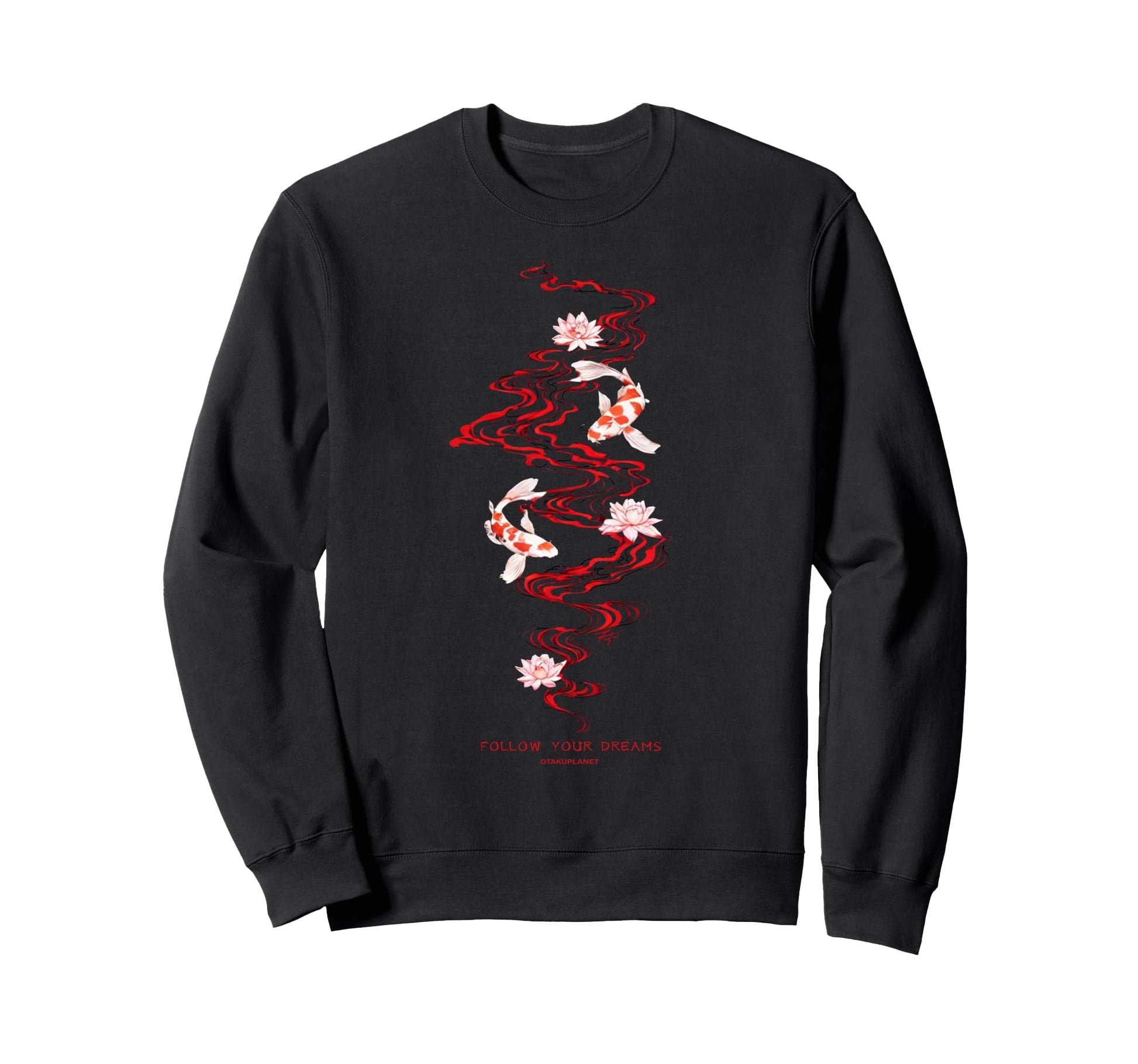 Koi Fish Path Japanese Vibes Sweatshirt - Streetwear Style Unisex - T-Shirt, Sweatshirt, Hoodie