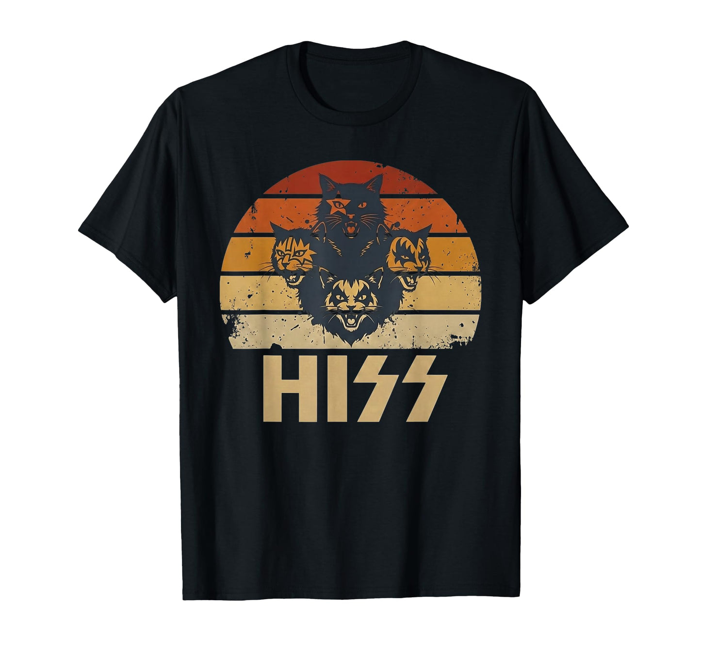 Hiss Cats Kittens Rock Rockin Pun Fun T-Shirt - Graphic Print Men Women - T-Shirt, Sweatshirt, Hoodie