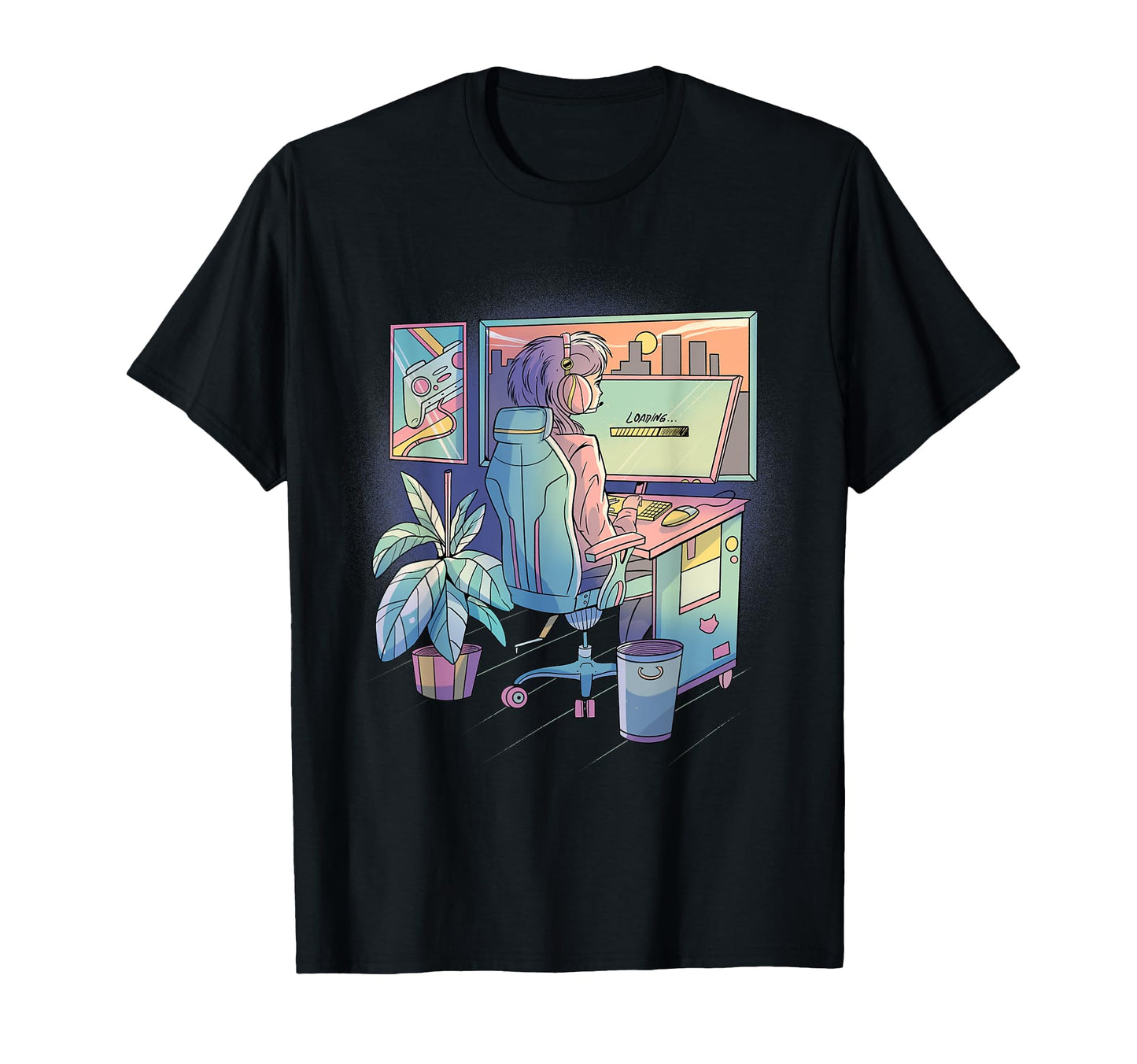 Anime Gamer Vaporwave Aesthetic Colorful T-Shirt - Trendy Graphic Men Women - T-Shirt, Sweatshirt, Hoodie