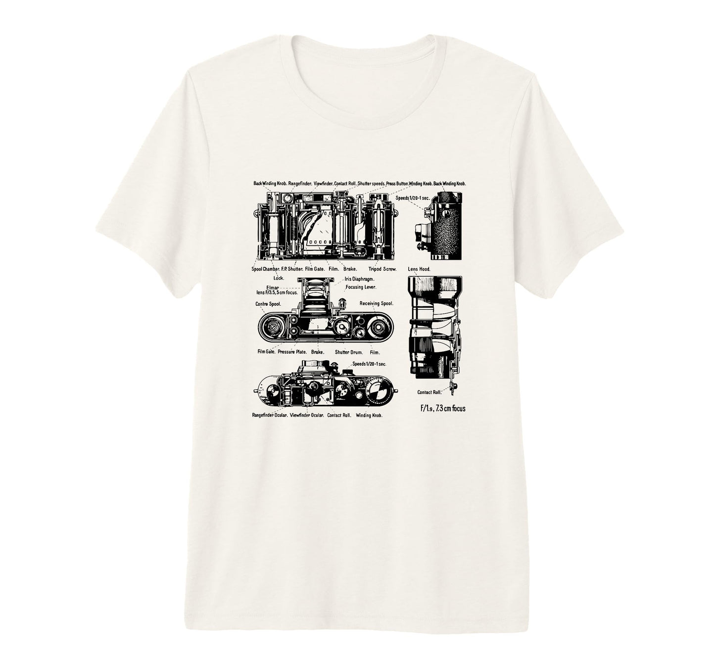 Low Aperture F1 9 Film Camera Diagram T-Shirt - Fun Novelty Design Unisex - T-Shirt, Sweatshirt, Hoodie