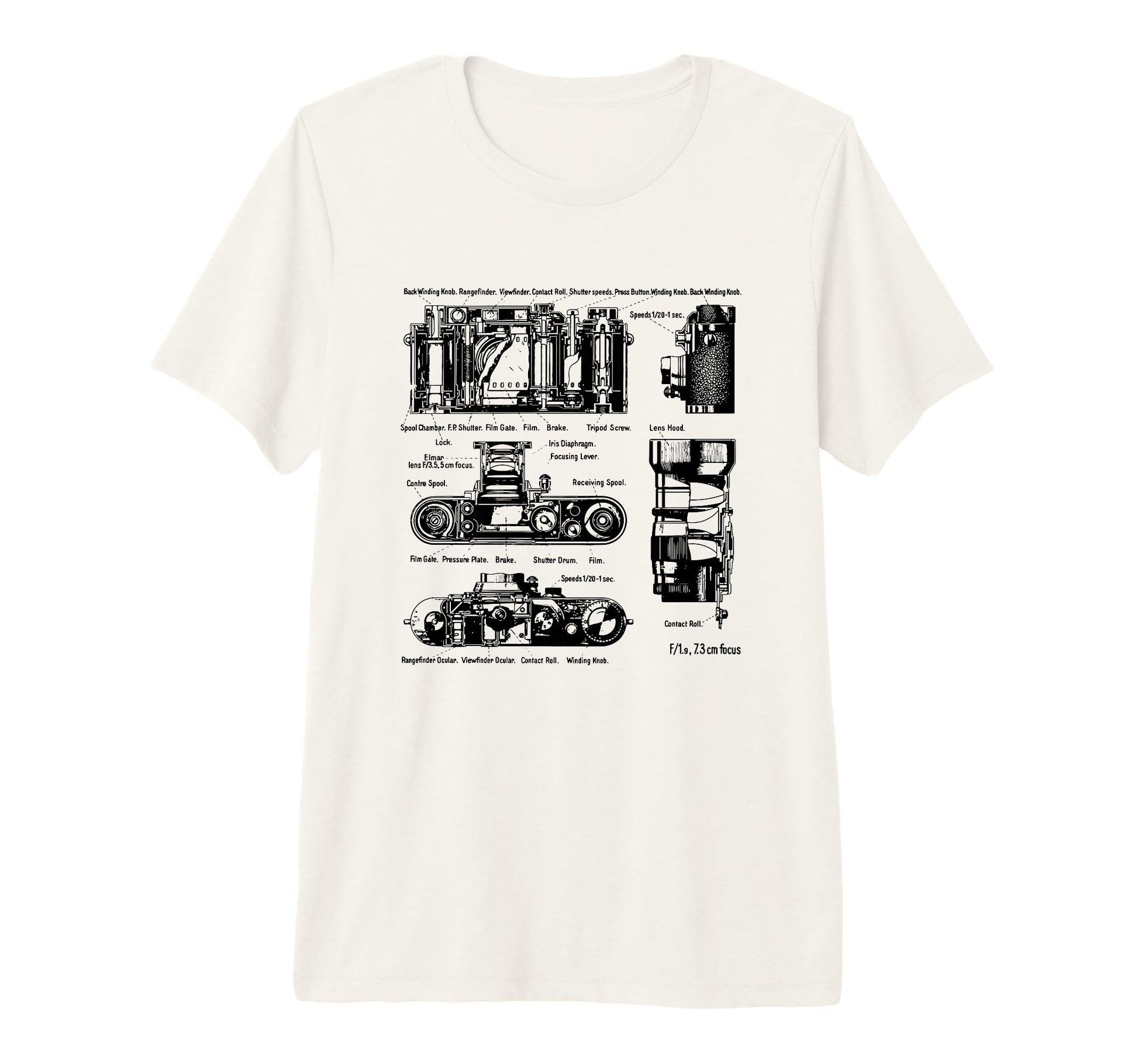 Low Aperture F1 9 Film Camera Diagram T-Shirt - Fun Novelty Design Unisex - T-Shirt, Sweatshirt, Hoodie