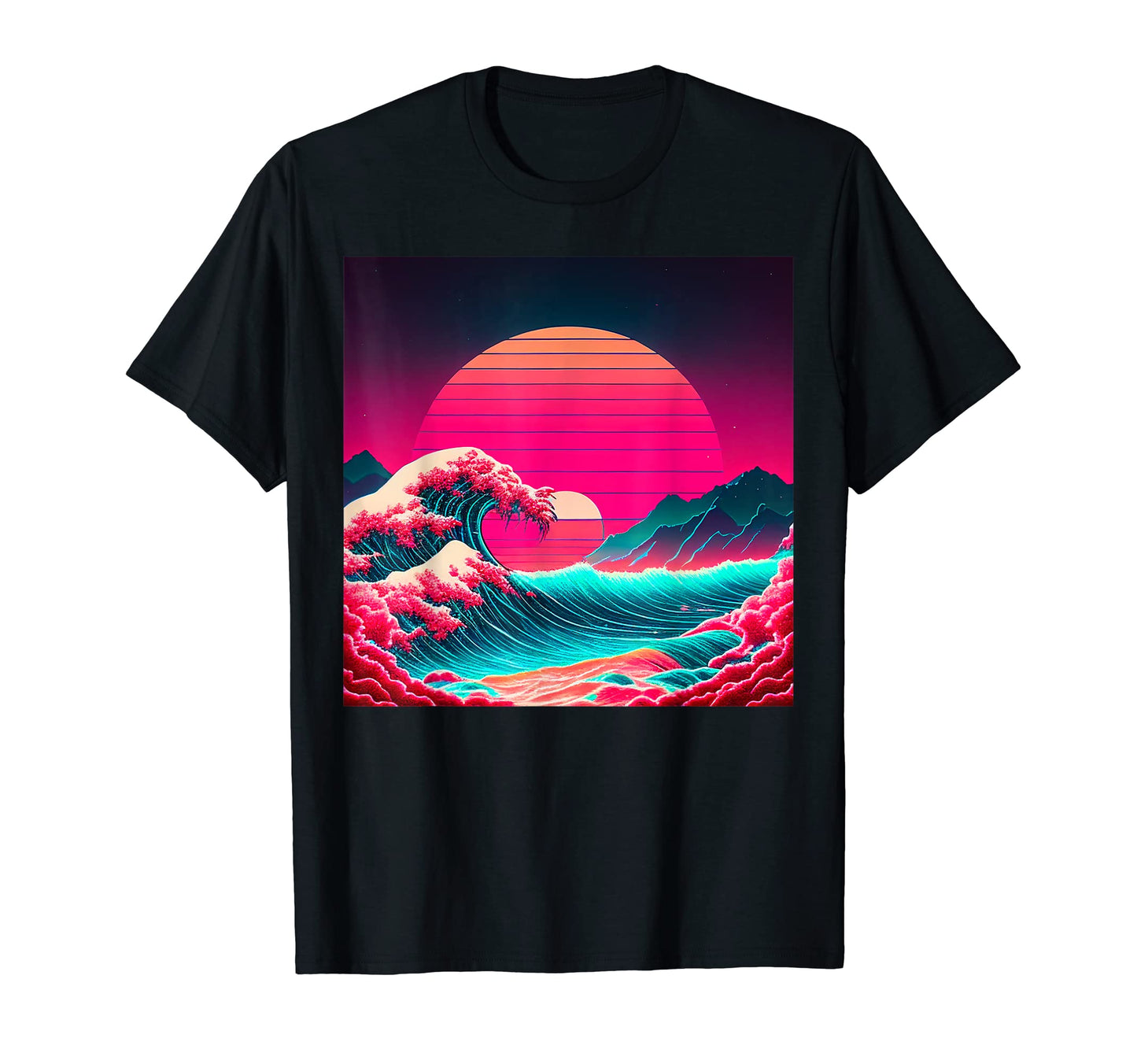Vaporwave Synthwave Ocean Japanese 80S T-Shirt - Novelty Apparel Men Women - T-Shirt, Sweatshirt, Hoodie
