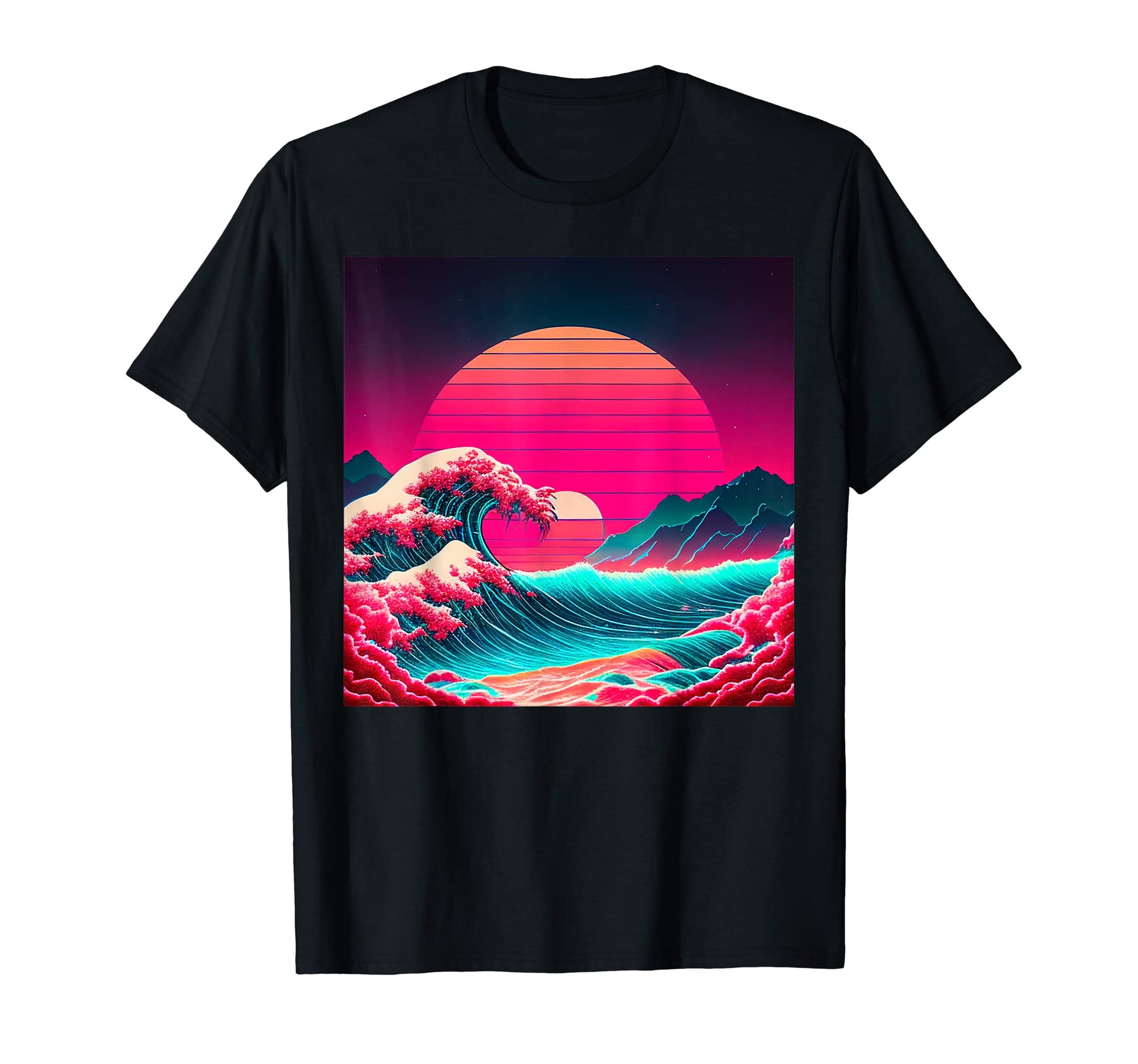 Vaporwave Synthwave Ocean Japanese 80S T-Shirt - Novelty Apparel Men Women - T-Shirt, Sweatshirt, Hoodie