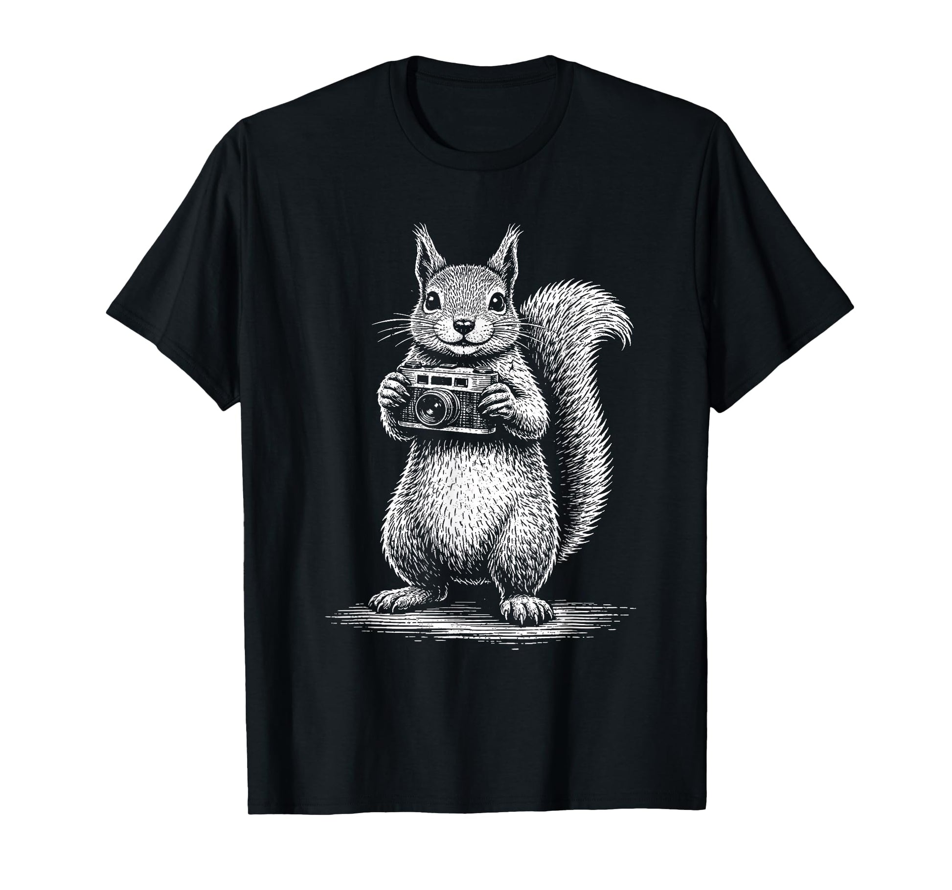 Squirrel Photographer Camera T-Shirt - Novelty Apparel for Adults - T-Shirt, Sweatshirt, Hoodie