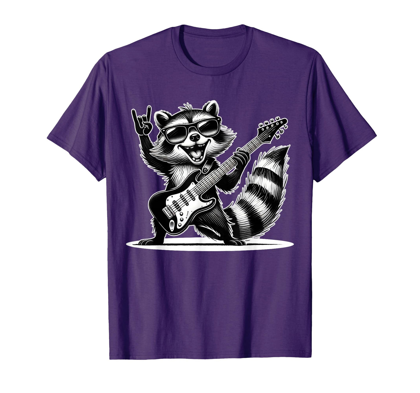 Raccoon Rock Music Lovers Funny T-Shirt - Streetwear Style for Adults - T-Shirt, Sweatshirt, Hoodie