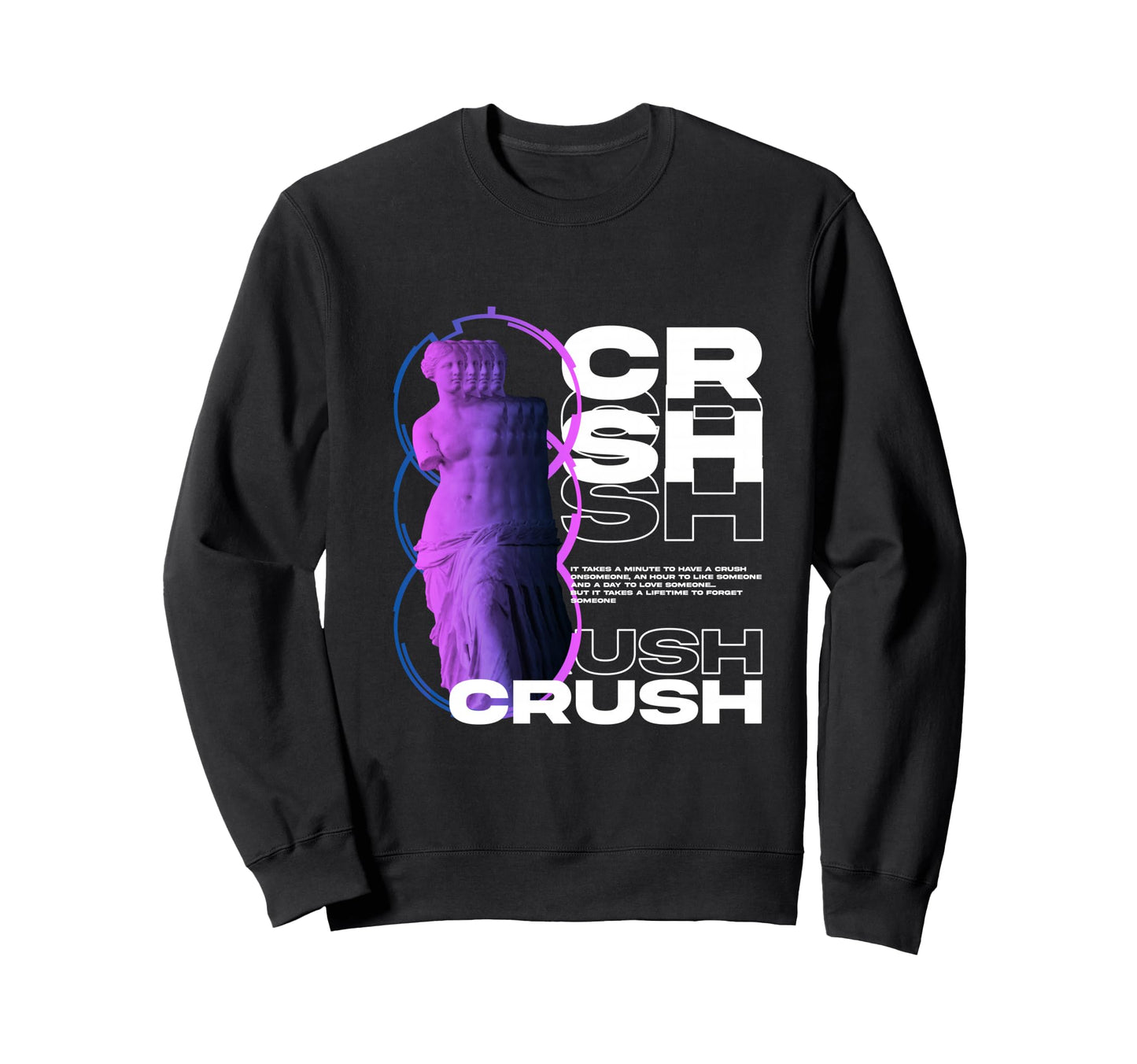 Crush Greek Sculpture Aesthetic Sweatshirt - Fun Novelty Design for Adults - T-Shirt, Sweatshirt, Hoodie