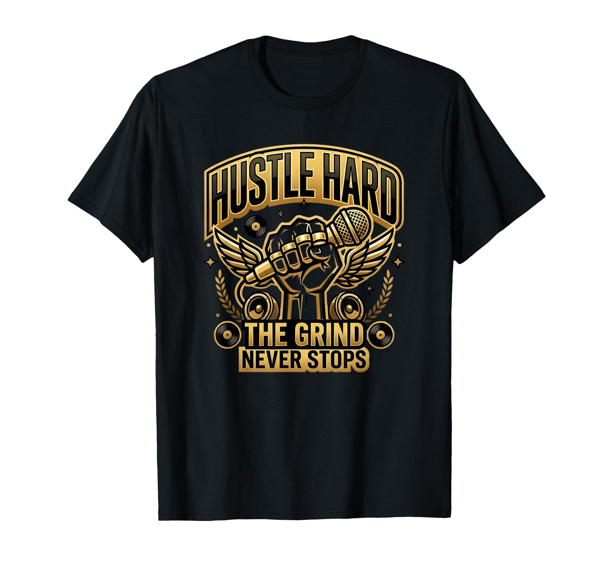 Hustle Hard Hip Hop Old School T-Shirt - Aesthetic Graphic for Adults - T-Shirt, Sweatshirt, Hoodie