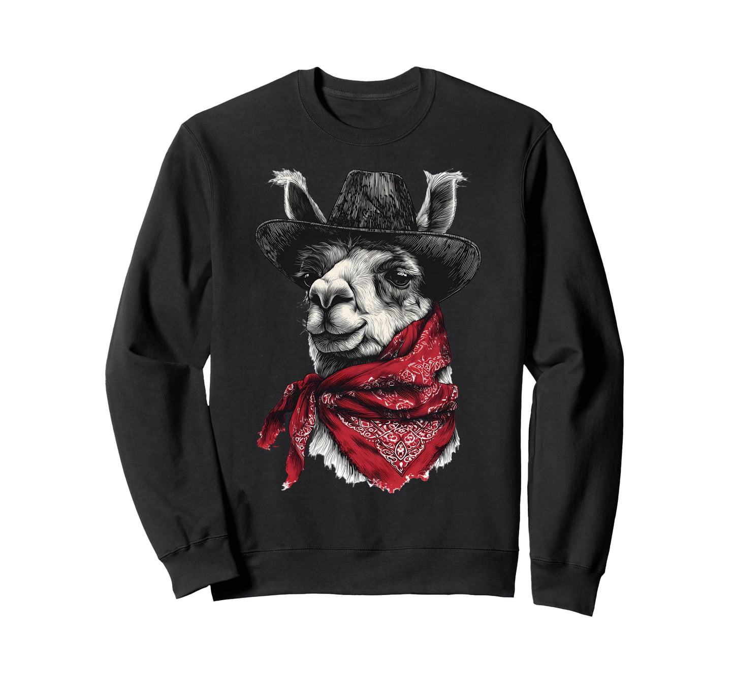 Llama Cowboy Rodeo Cowgirl Sweatshirt - Fun Novelty Design Men Women - T-Shirt, Sweatshirt, Hoodie