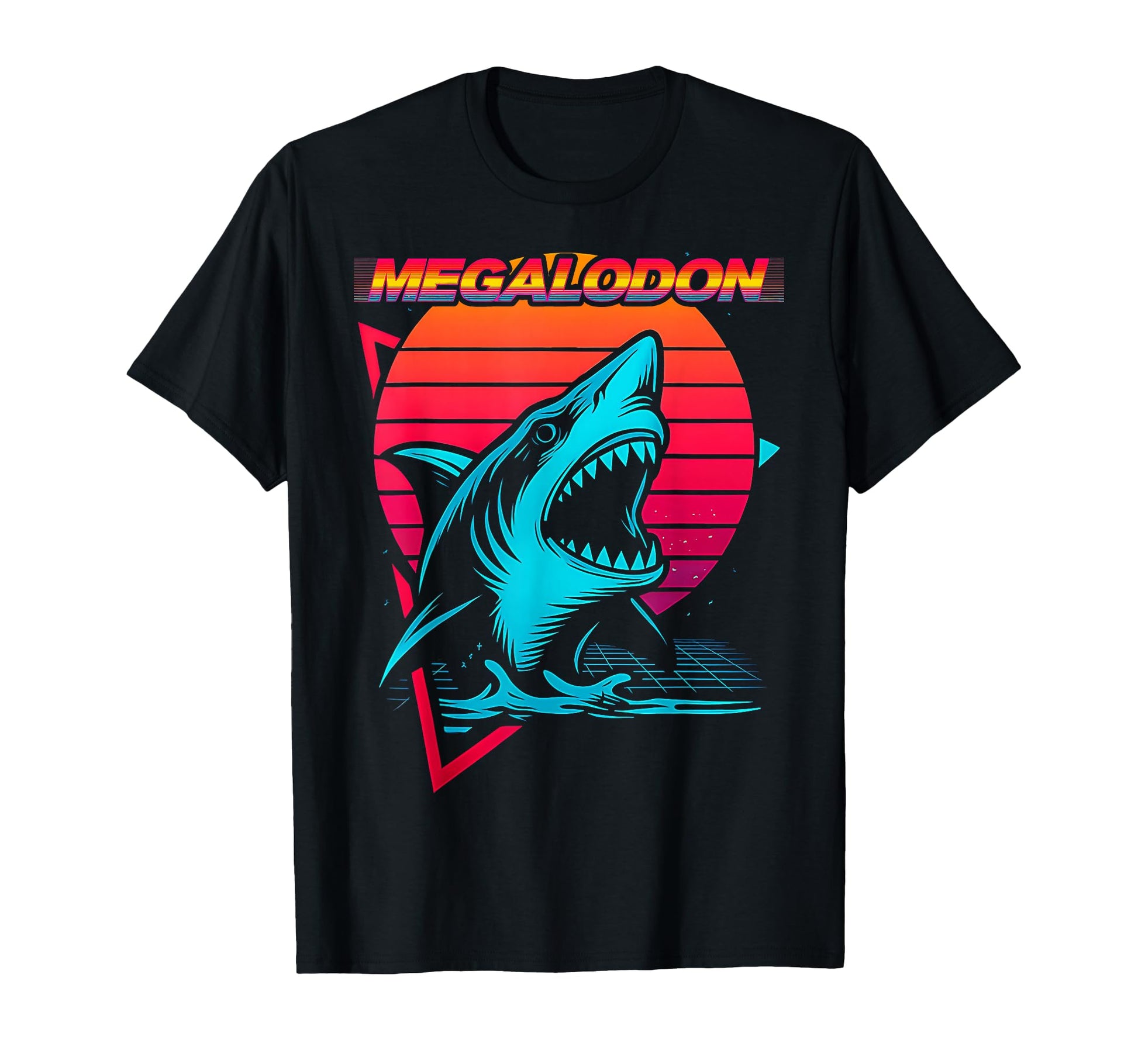 Megalodon Shark Ocean Vaporwave T-Shirt - Minimalist Print for Adults - T-Shirt, Sweatshirt, Hoodie