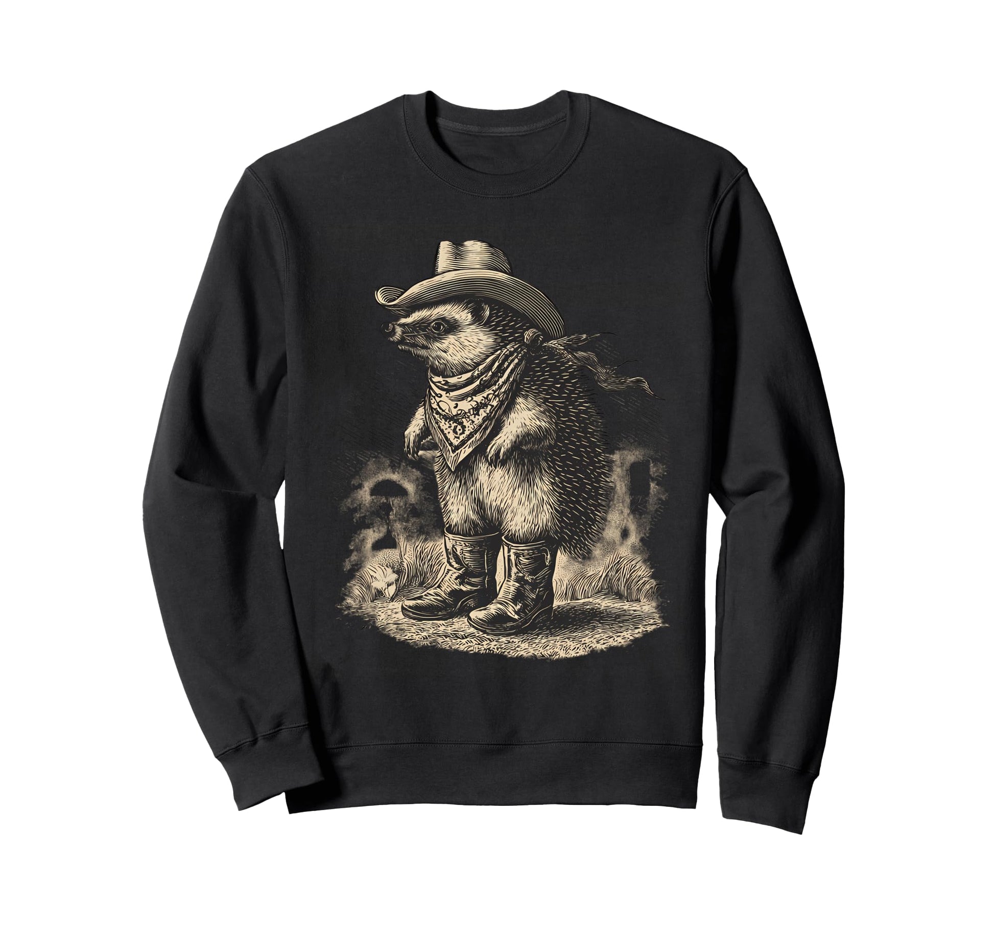 Country Cowboy Hedgehog Rodeo Cowgirl Sweatshirt - Graphic Print Men Women - T-Shirt, Sweatshirt, Hoodie