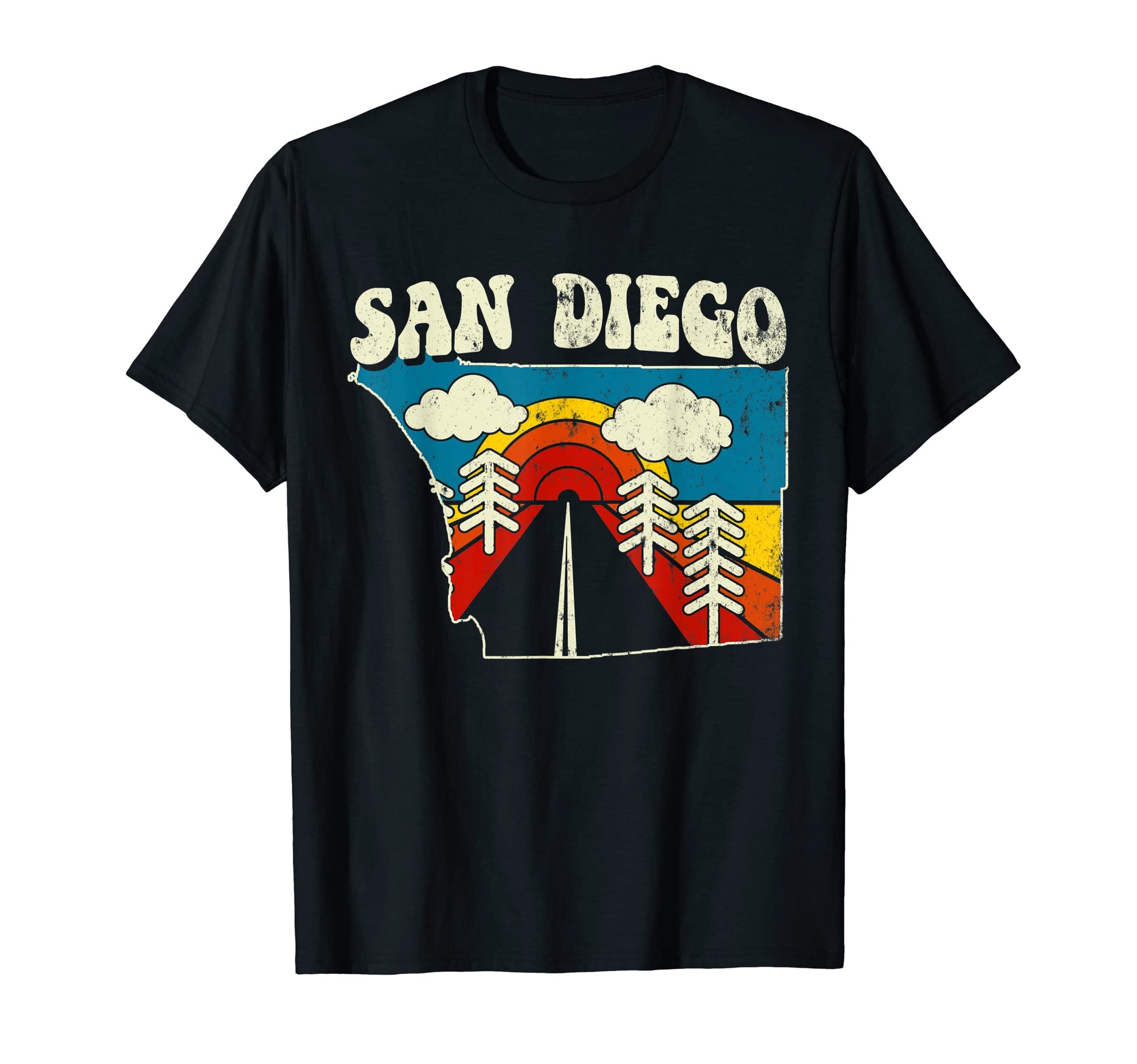 San Diego Usa City Rainbow California T-Shirt - Trendy Graphic for Adults - T-Shirt, Sweatshirt, Hoodie