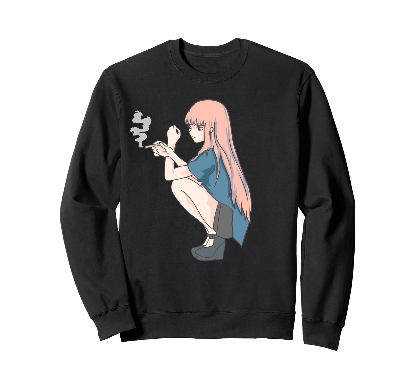 Anime Otaku Smoking Japan Aesthetic Sweatshirt - Novelty Apparel Men Women - T-Shirt, Sweatshirt, Hoodie