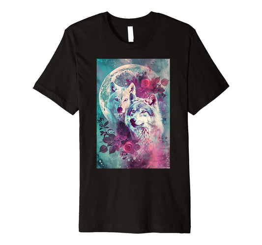 Boho Mystic Wolf Art T-Shirt - Unique Graphic Men Women - T-Shirt, Sweatshirt, Hoodie