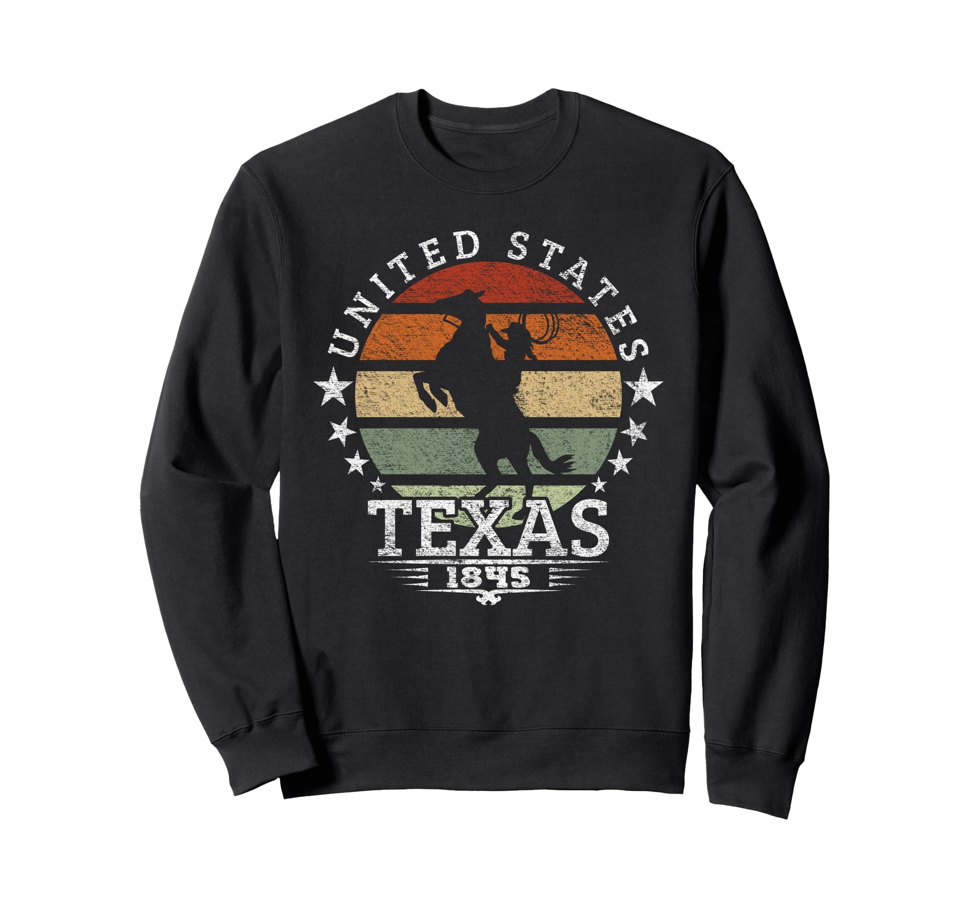 Texas 1845 Horse Silhouette Sweatshirt - Custom Art Print for Adults - T-Shirt, Sweatshirt, Hoodie