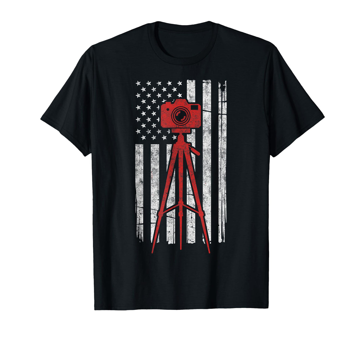 Us Flag Photo Camera Photographer T-Shirt - Custom Art Print Unisex - T-Shirt, Sweatshirt, Hoodie