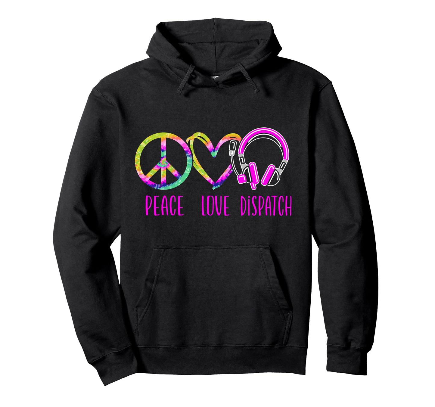 911 Dispatcher Thin Gold Yellow Line Tie Dye Hoodie - Graphic Print Unisex - T-Shirt, Sweatshirt, Hoodie