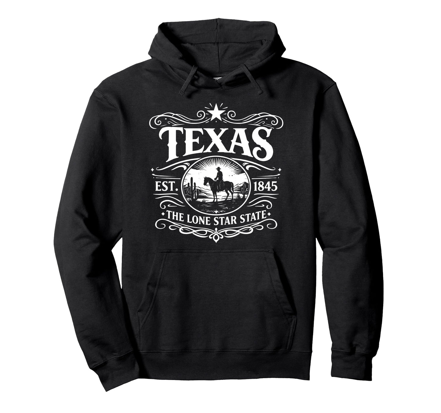 Texas Lone Star State Western Cowboy Hoodie - Fun Novelty Design Unisex - T-Shirt, Sweatshirt, Hoodie