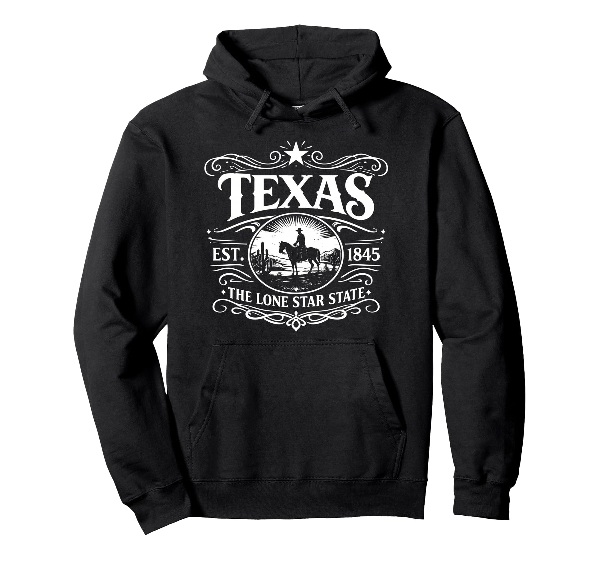 Texas Lone Star State Western Cowboy Hoodie - Fun Novelty Design Unisex - T-Shirt, Sweatshirt, Hoodie