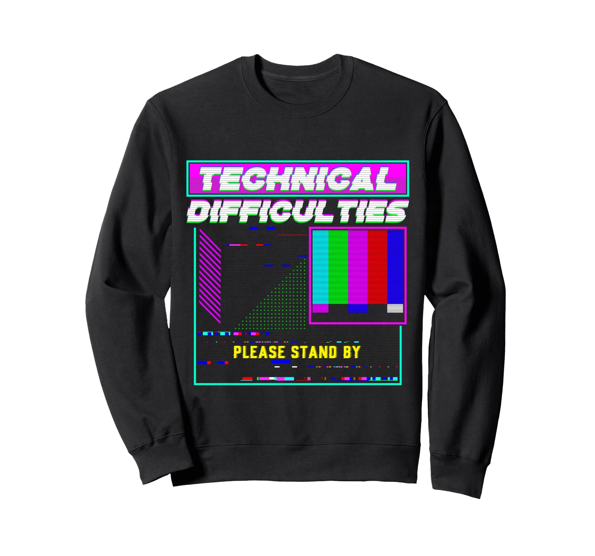 Technical Difficulties Glitch Sweatshirt - Fun Novelty Design Men Women - T-Shirt, Sweatshirt, Hoodie