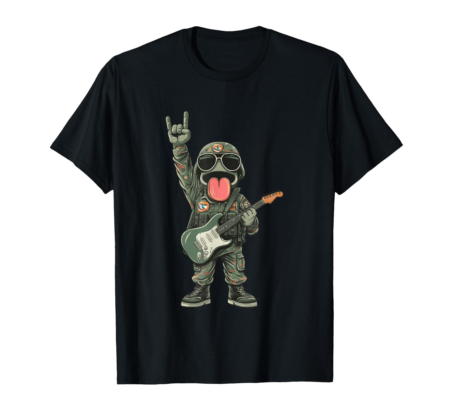Funny Rock Dog Cartoon Animal Music T-Shirt - Streetwear Style Men Women - T-Shirt, Sweatshirt, Hoodie