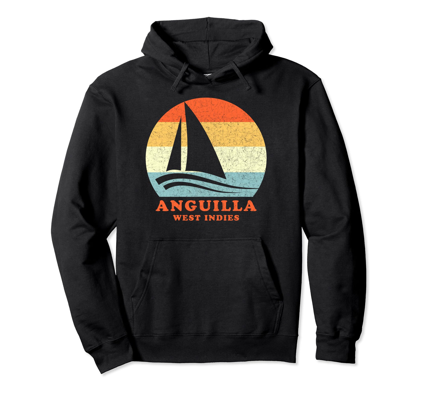 Anguilla West Indies Sailboat Hoodie - Fun Novelty Design for Adults - T-Shirt, Sweatshirt, Hoodie
