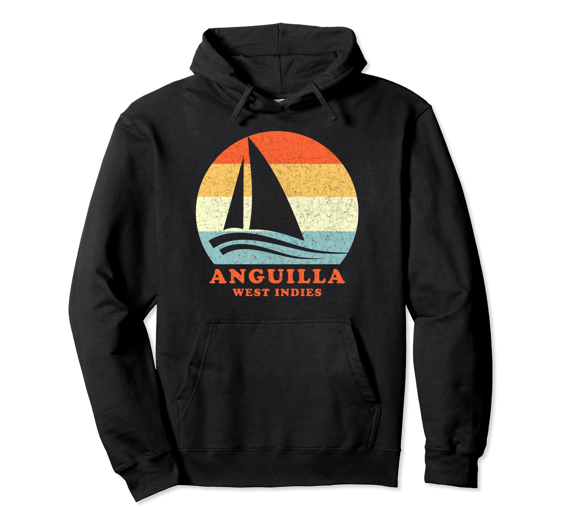 Anguilla West Indies Sailboat Hoodie - Fun Novelty Design for Adults - T-Shirt, Sweatshirt, Hoodie