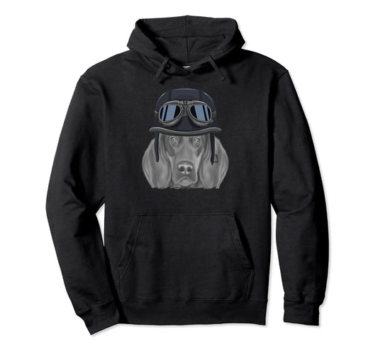 Black And Tan Coonhound Wearing Motorcycle Hoodie - Graphic Print Unisex - T-Shirt, Sweatshirt, Hoodie