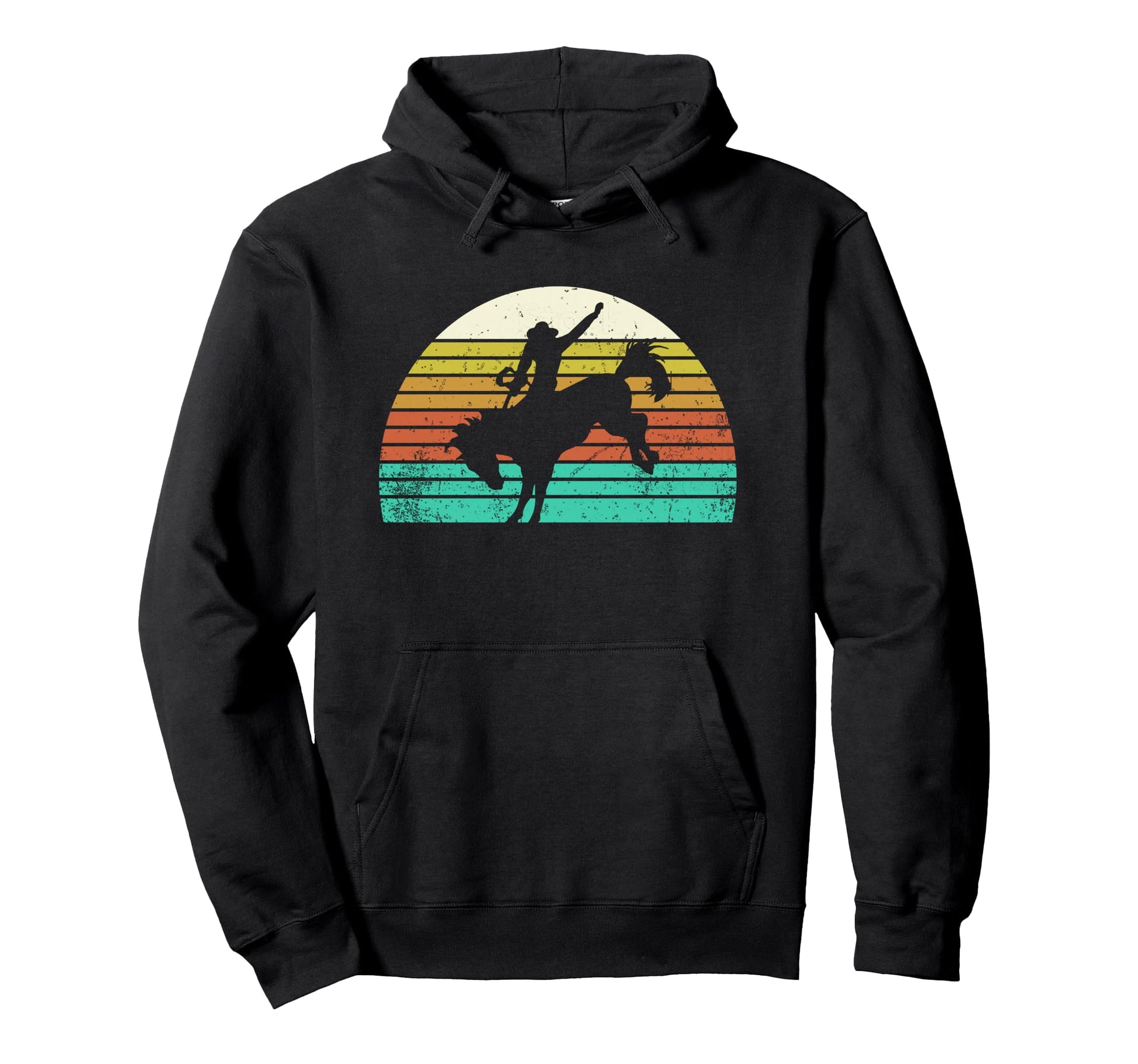 Rodeo Bull Riding Western Bucking Bronco Hoodie - Novelty Apparel Unisex - T-Shirt, Sweatshirt, Hoodie