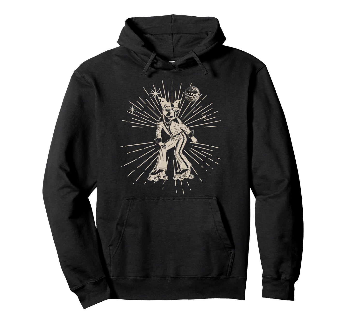 Boston Terrier Roller Skate Disco 70S Dog Hoodie - Streetwear Style Unisex - T-Shirt, Sweatshirt, Hoodie