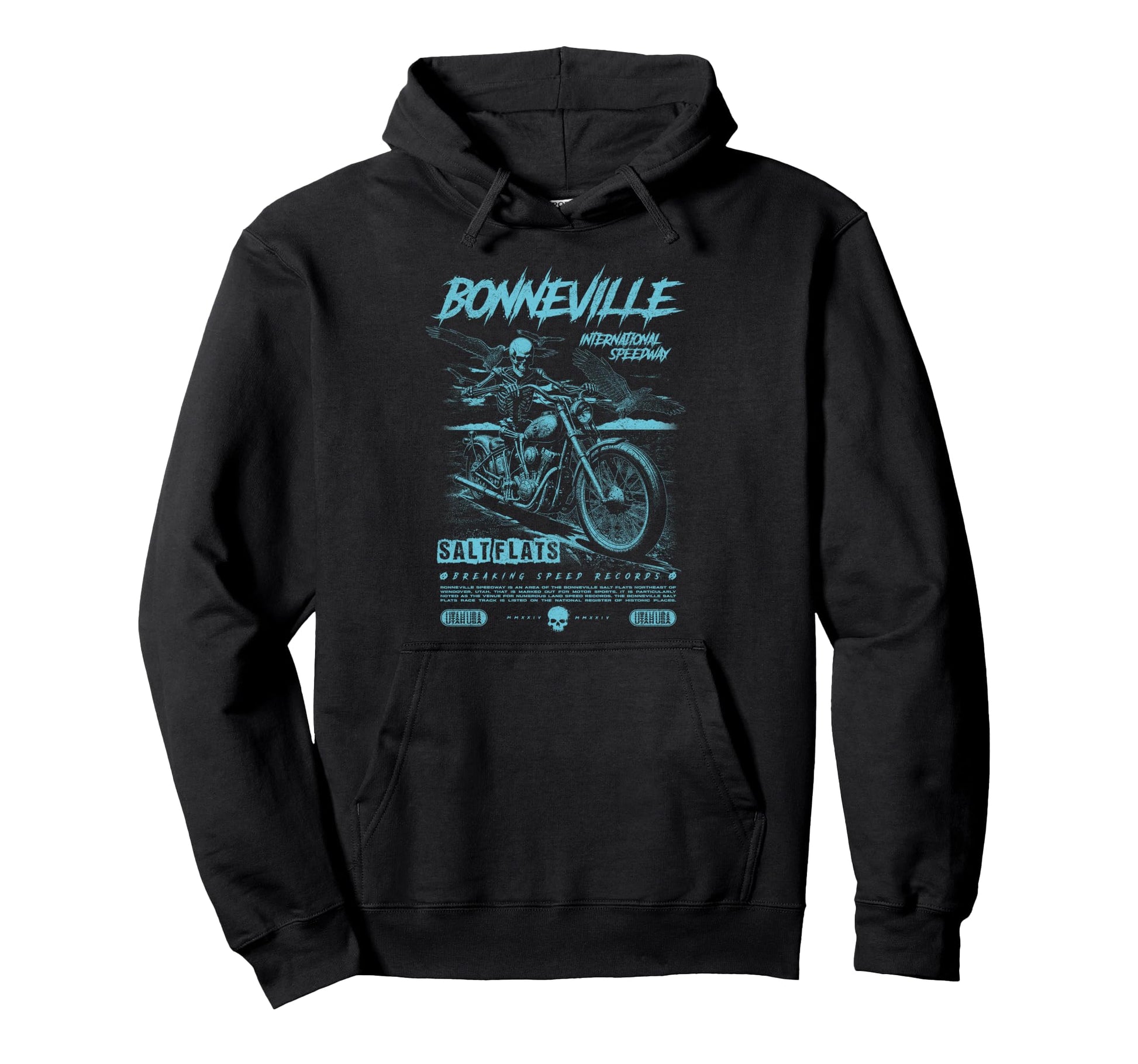 Bonneville Salt Flats Motorcycle Hoodie - Minimalist Print for Adults - T-Shirt, Sweatshirt, Hoodie