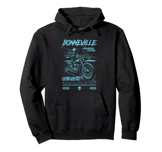 Bonneville Salt Flats Motorcycle Hoodie - Minimalist Print for Adults - T-Shirt, Sweatshirt, Hoodie