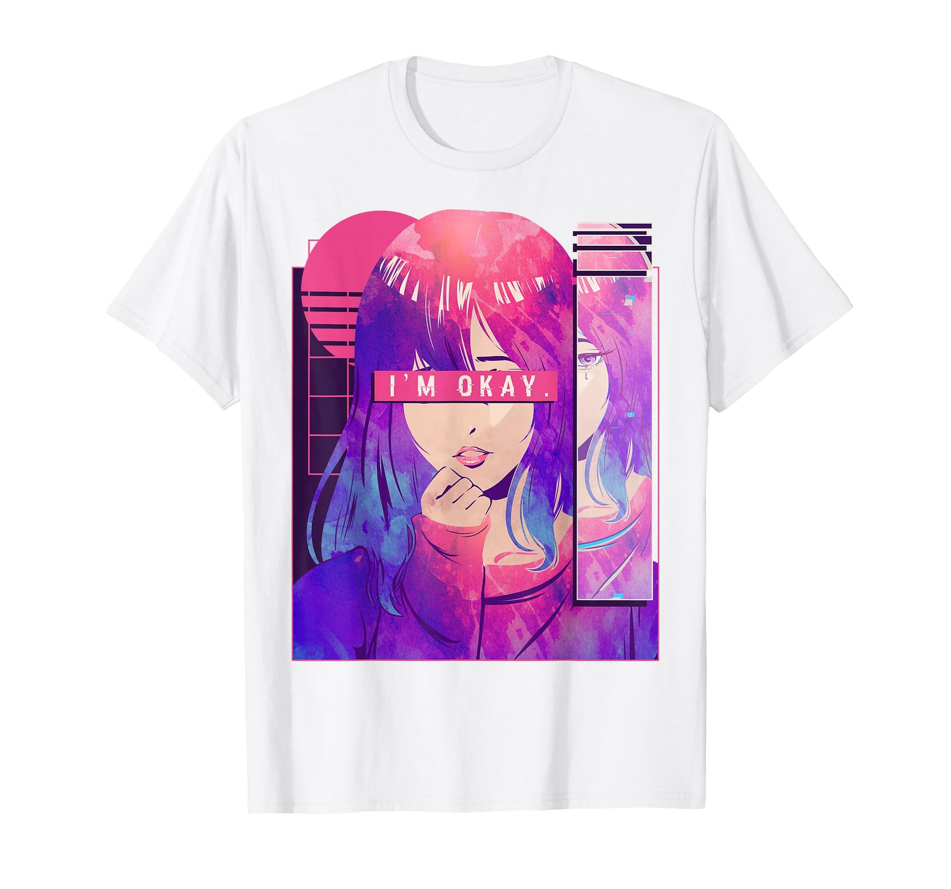 Otaku Anime Vaporwave Aesthetic Sad T-Shirt - Trendy Graphic for Adults - T-Shirt, Sweatshirt, Hoodie