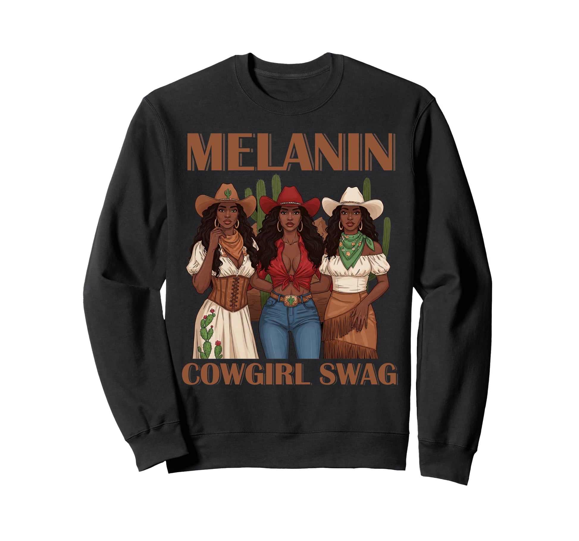 Lets Go Western Country Melanin Sweatshirt - Streetwear Style Unisex - T-Shirt, Sweatshirt, Hoodie