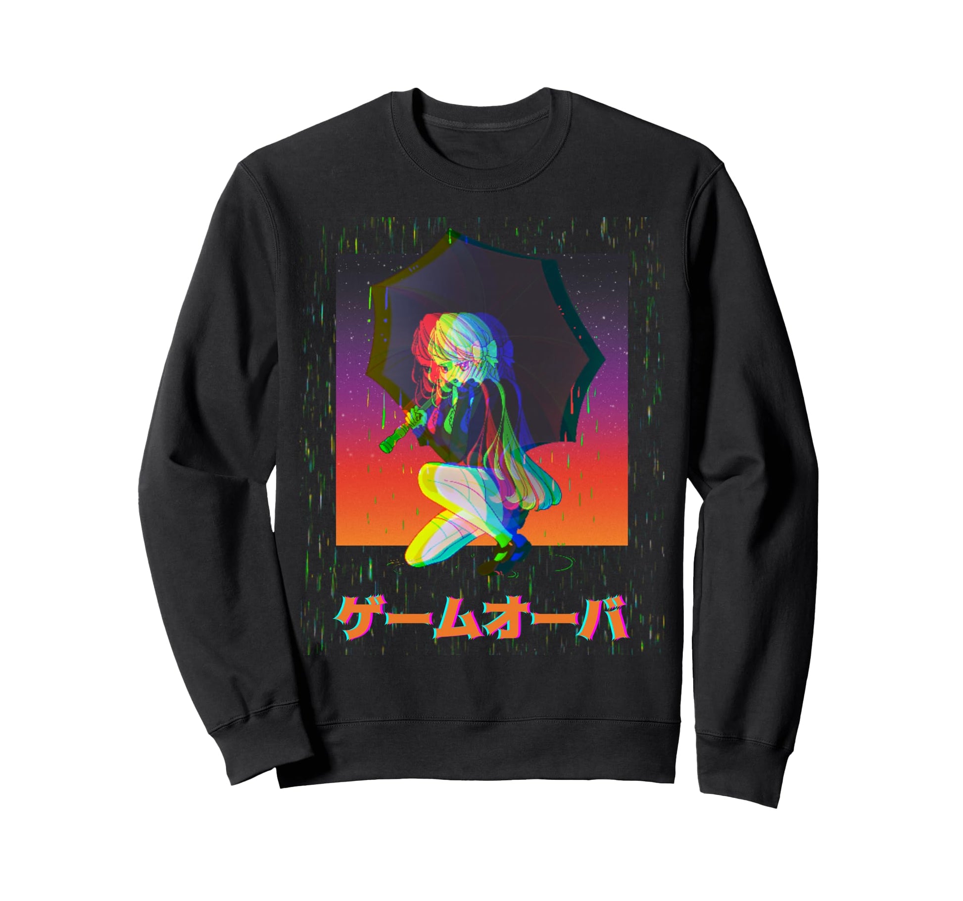 Sad Anime Game Over Glitch Japanese Sweatshirt - Trendy Graphic Unisex - T-Shirt, Sweatshirt, Hoodie
