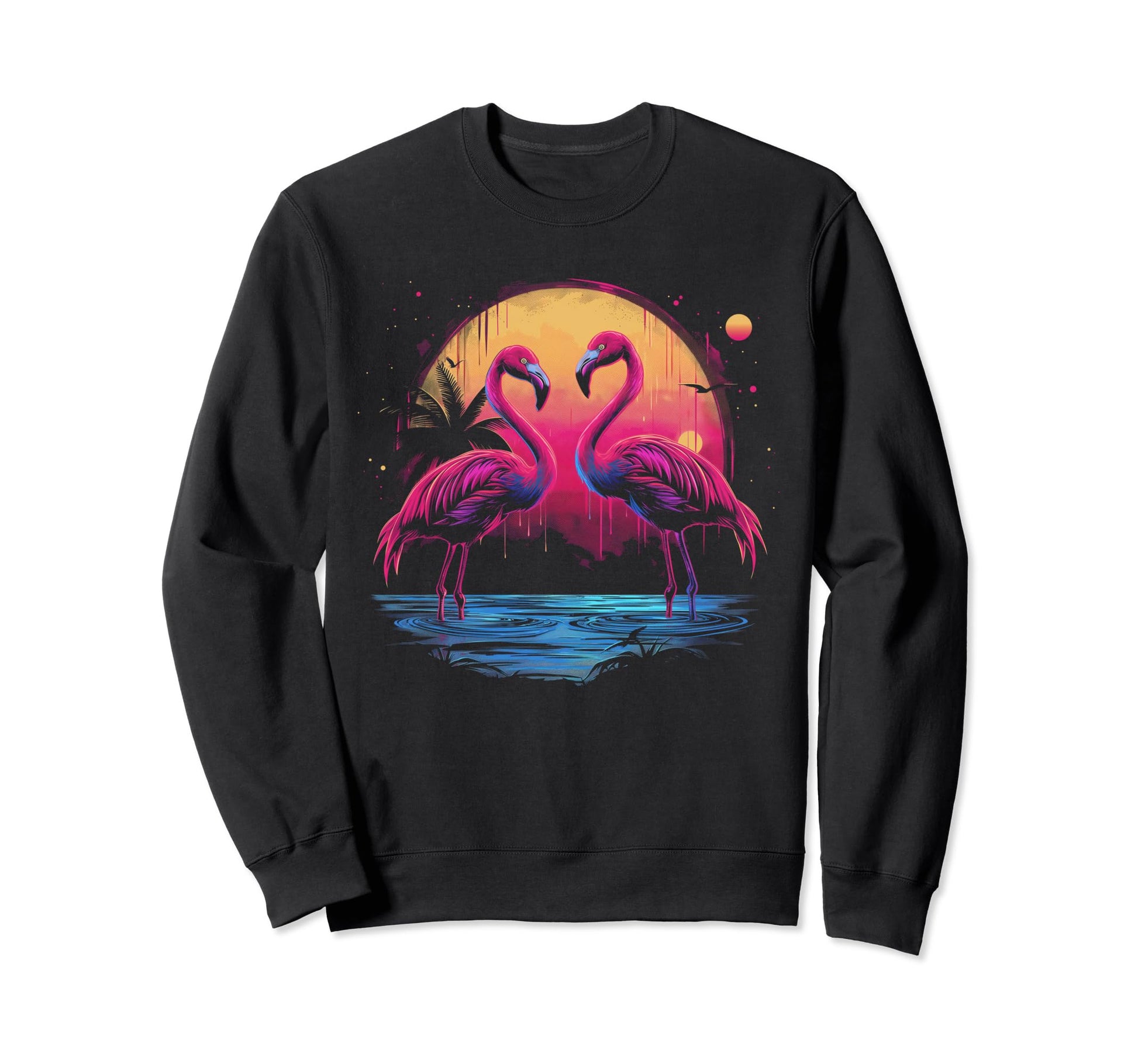 Flamingo Vaporwave Aesthetic Sweatshirt - Aesthetic Graphic Men Women - T-Shirt, Sweatshirt, Hoodie