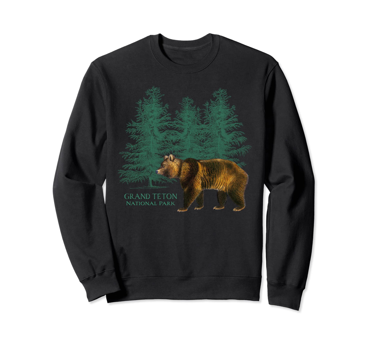 Grand Teton National Park Wyoming Bear Sweatshirt - Trendy Graphic Unisex - T-Shirt, Sweatshirt, Hoodie