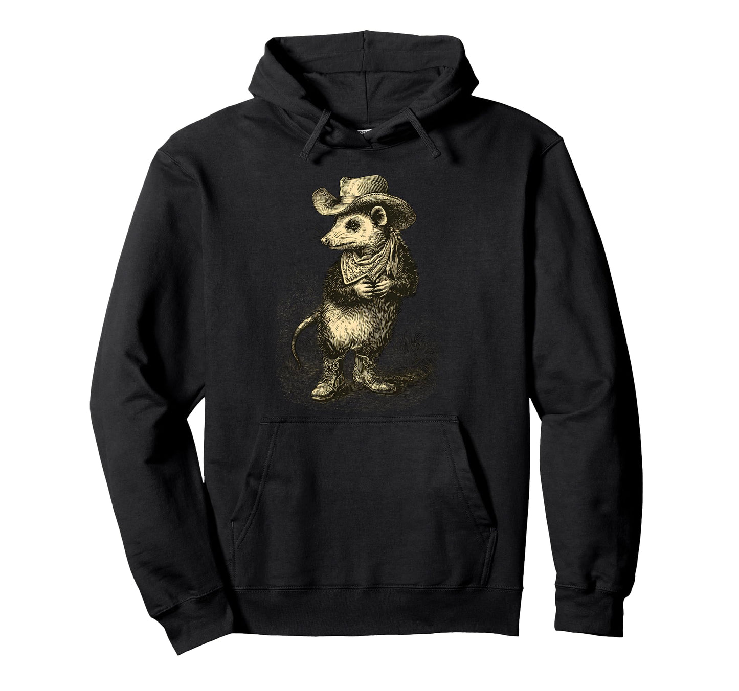 Opossum Cowboy Rodeo Cowgirl Western Hoodie - Minimalist Print Men Women - T-Shirt, Sweatshirt, Hoodie