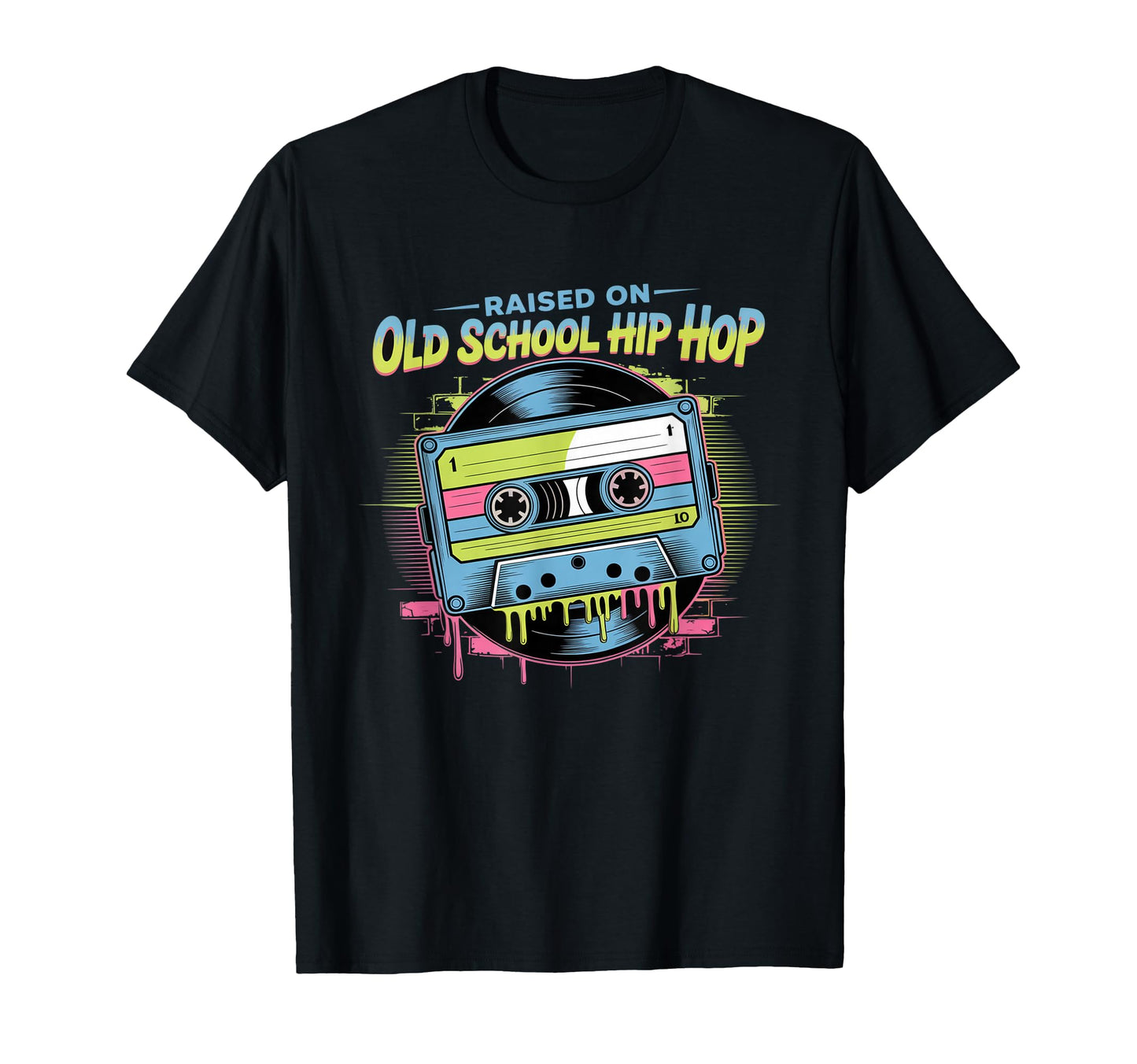 Raised Old School Hip Hop Cassette Vinyl T-Shirt - Trendy Graphic Men Women - T-Shirt, Sweatshirt, Hoodie