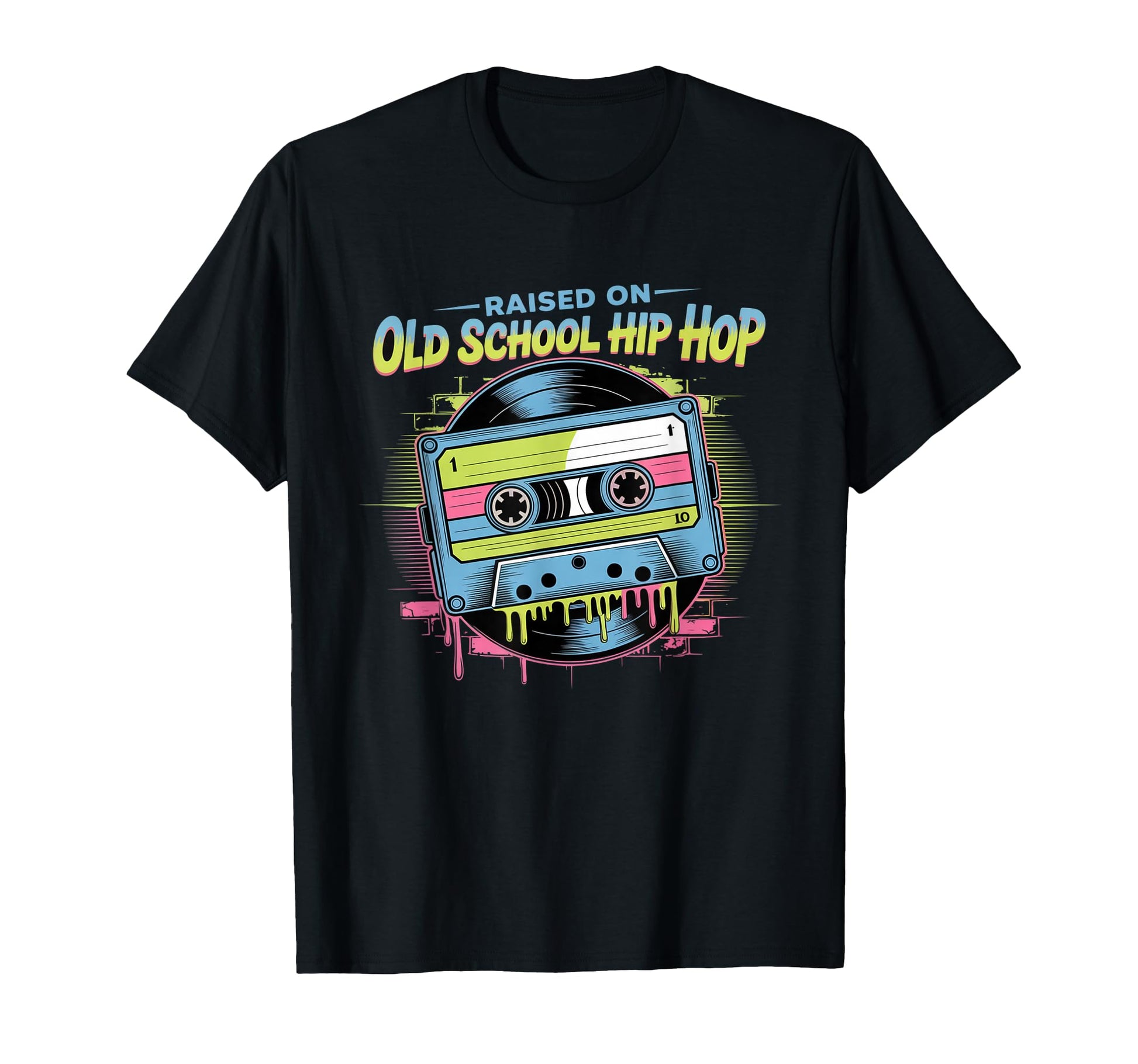 Raised Old School Hip Hop Cassette Vinyl T-Shirt - Trendy Graphic Men Women - T-Shirt, Sweatshirt, Hoodie