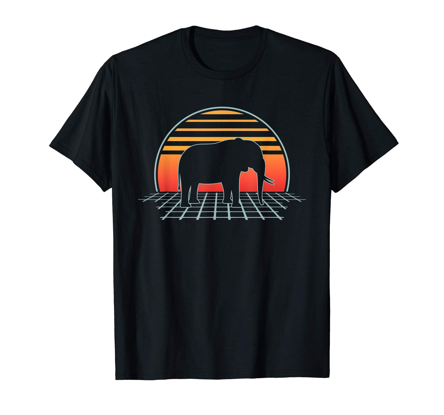 Elephant Wild Life Animal Vaporwave T-Shirt - Casual Everyday Wear Unisex - T-Shirt, Sweatshirt, Hoodie