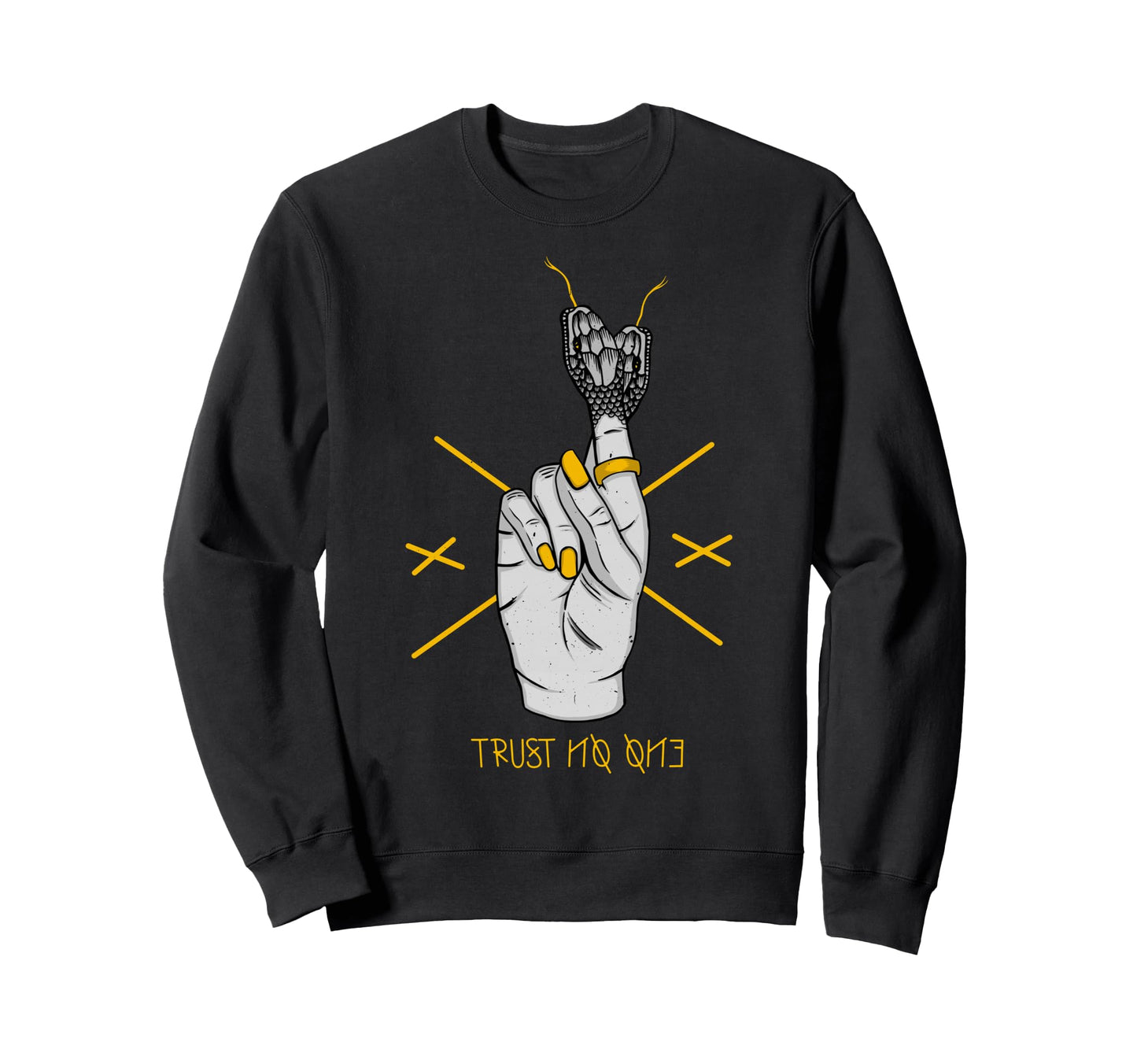 Trust No One Aesthetic Edgy Streetwear Sweatshirt - Minimalist Print Unisex - T-Shirt, Sweatshirt, Hoodie