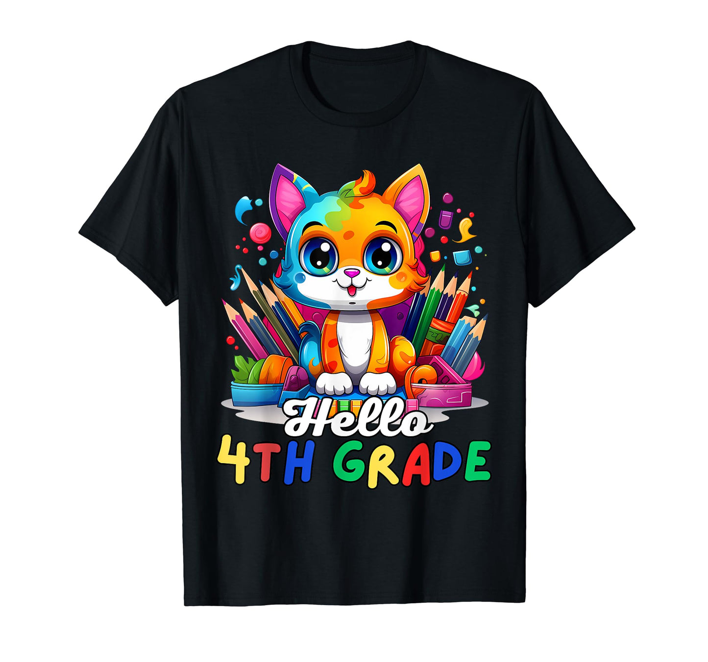 Hello 4Th Grade Back To School First T-Shirt - Novelty Apparel for Adults - T-Shirt, Sweatshirt, Hoodie