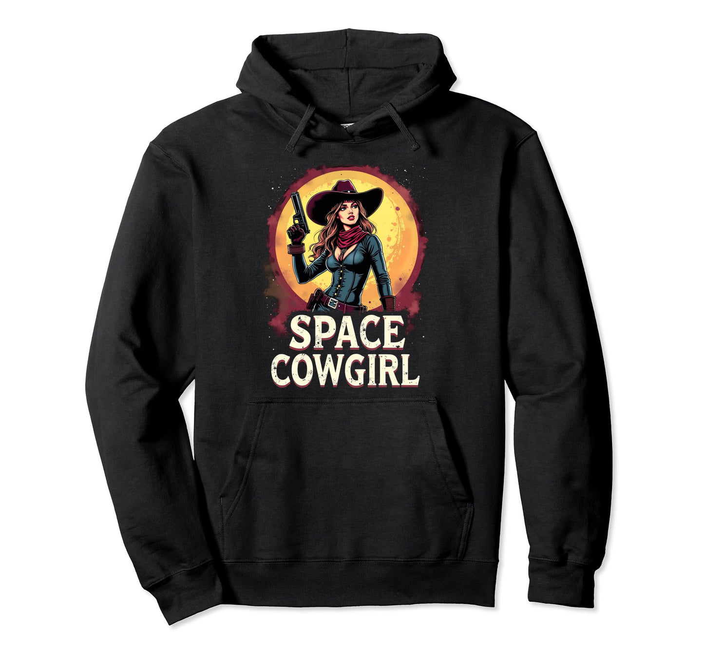 Space Cowgirl Galactic Western Hoodie - Custom Art Print for Adults - T-Shirt, Sweatshirt, Hoodie