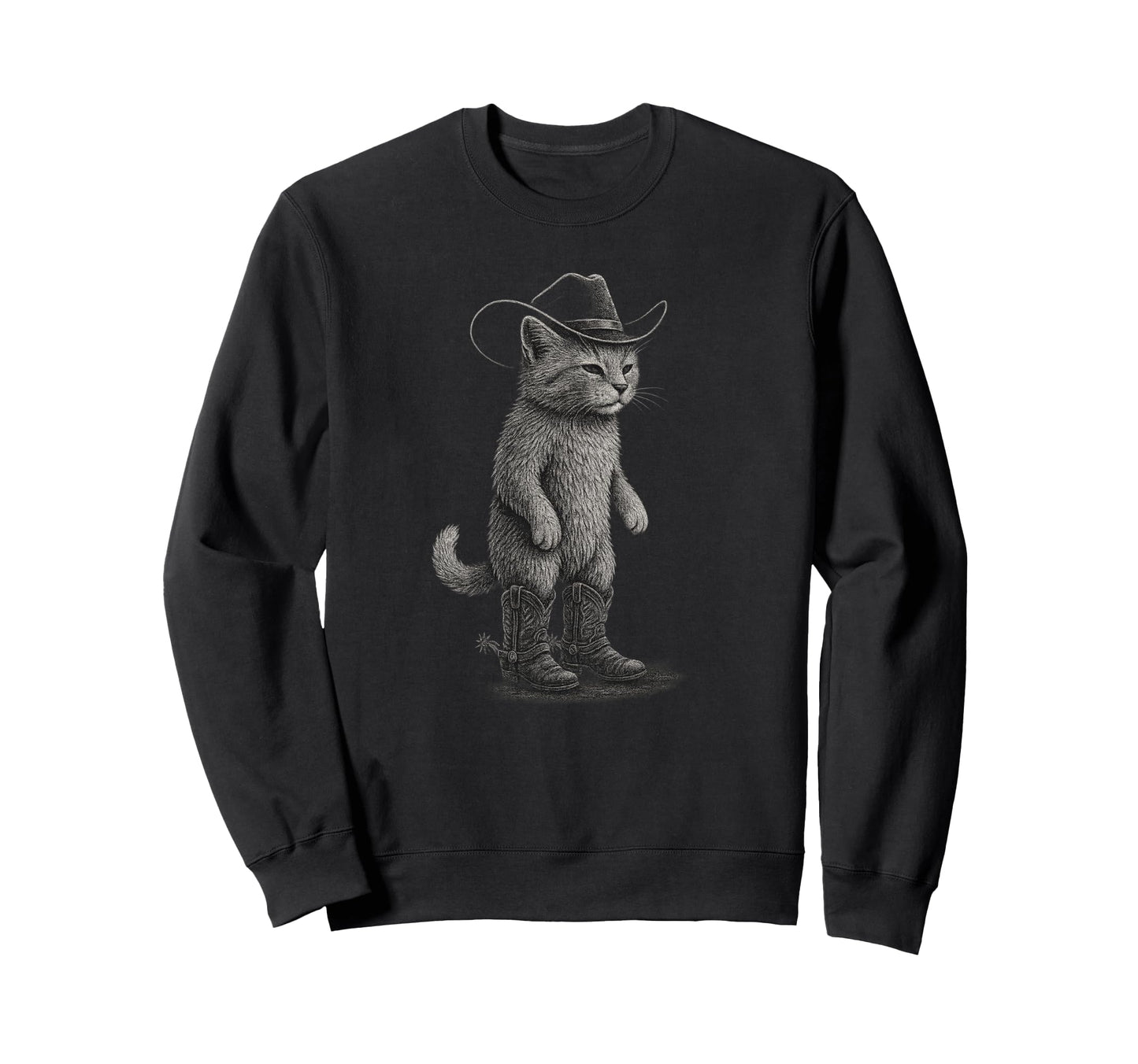 Howdy Cat Cowboy Western Country Sweatshirt - Aesthetic Graphic Men Women - T-Shirt, Sweatshirt, Hoodie