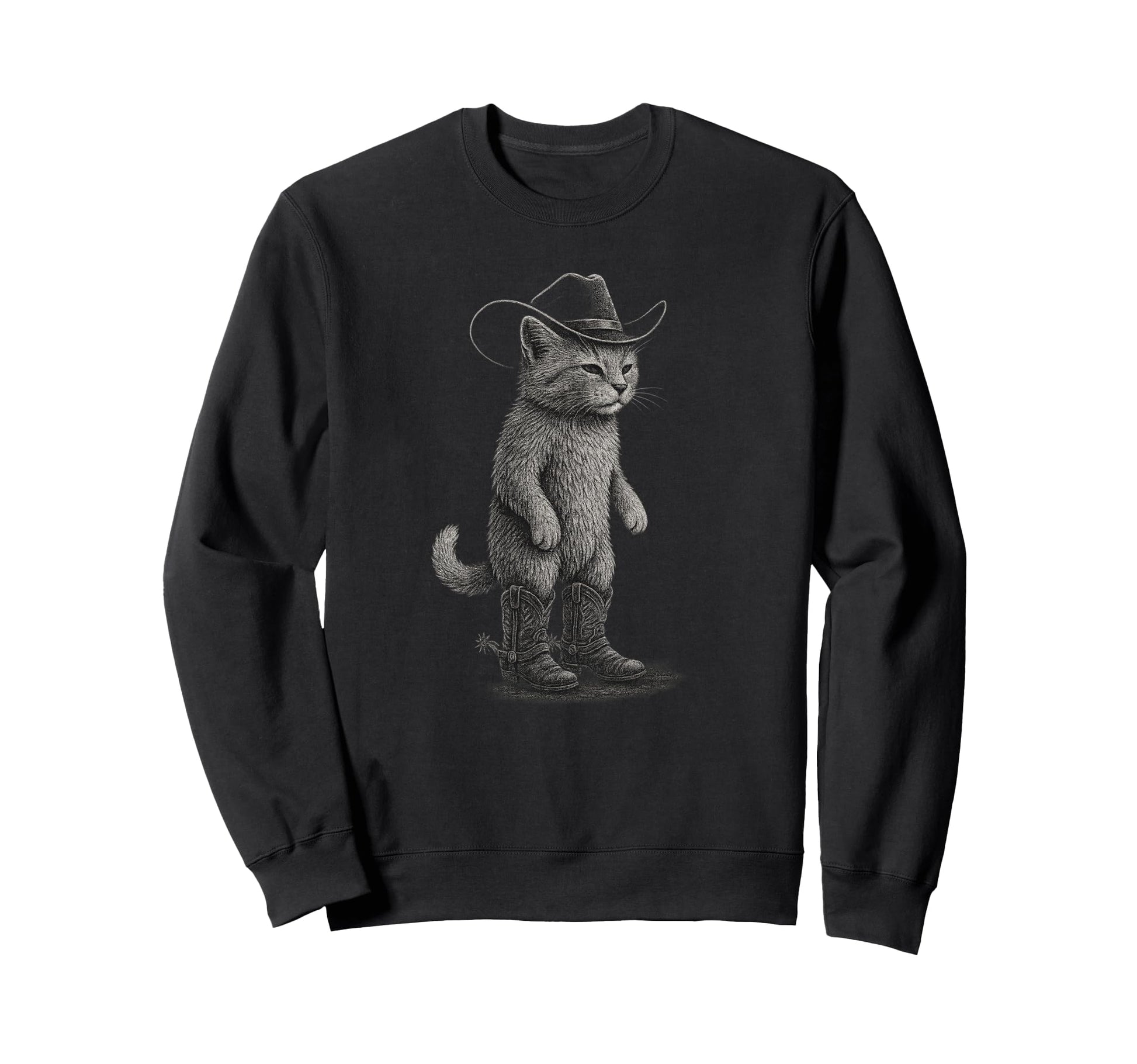 Howdy Cat Cowboy Western Country Sweatshirt - Aesthetic Graphic Men Women - T-Shirt, Sweatshirt, Hoodie