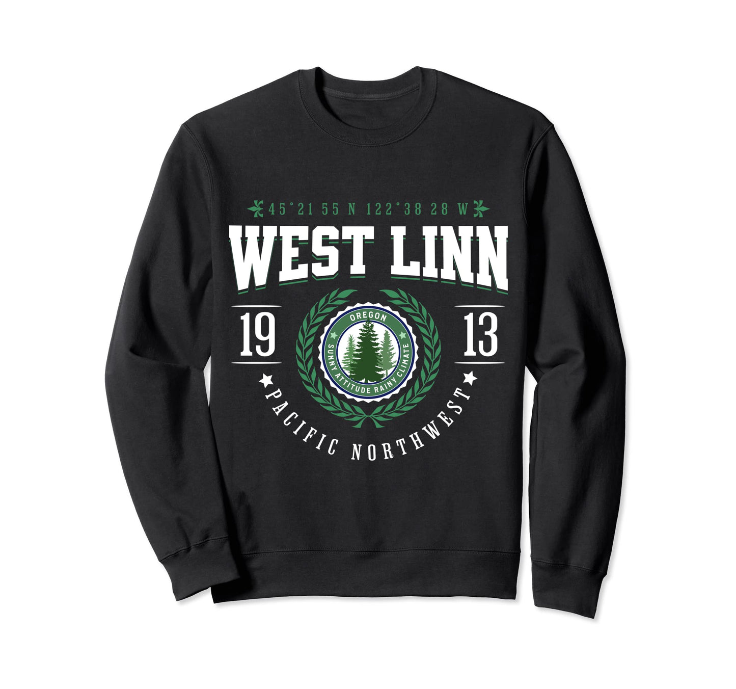West Linn Oregon State Pine Tree Or Sweatshirt - Unique Graphic Men Women - T-Shirt, Sweatshirt, Hoodie