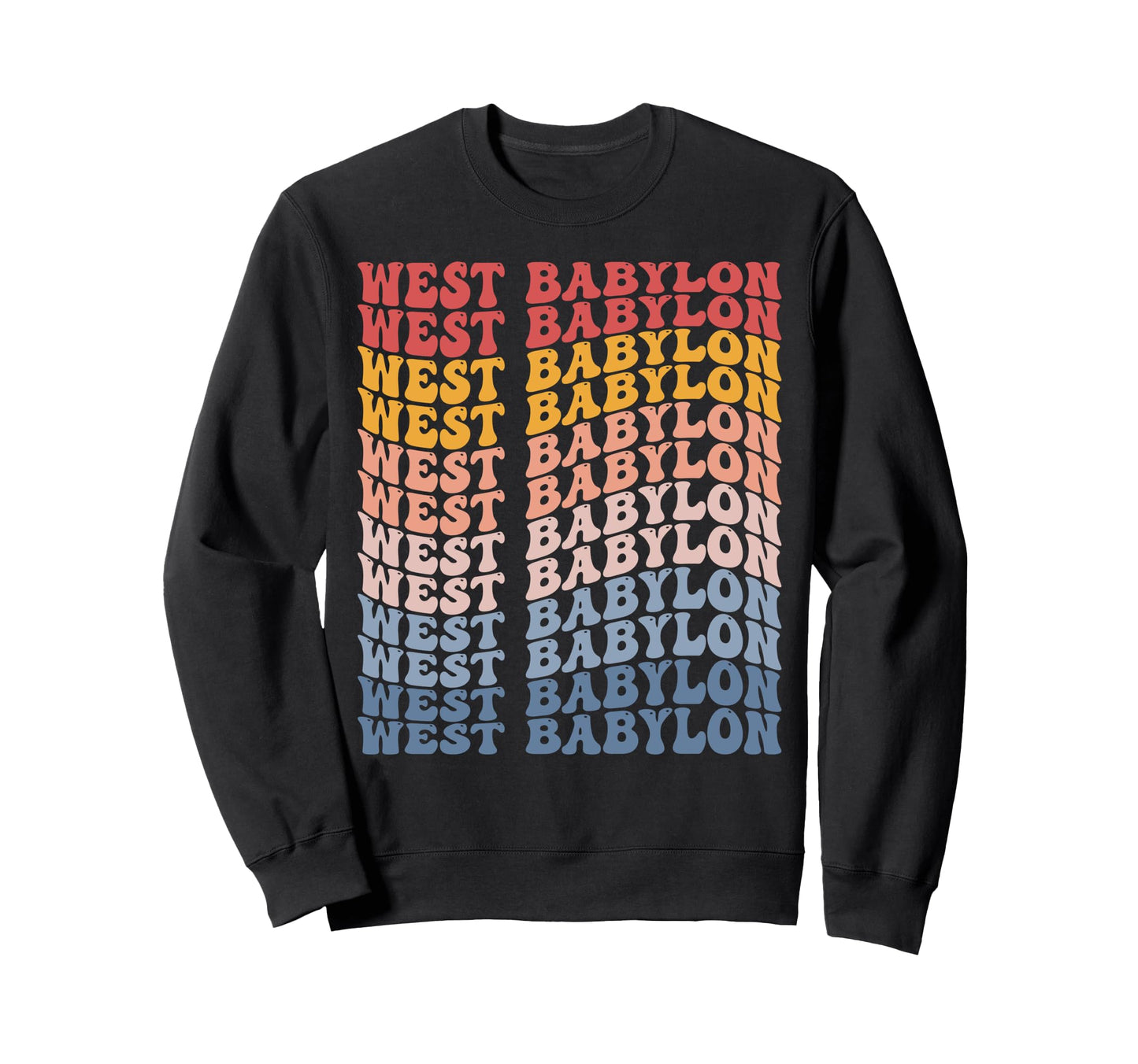West Babylon City Groovy Sweatshirt - Custom Art Print Unisex - T-Shirt, Sweatshirt, Hoodie